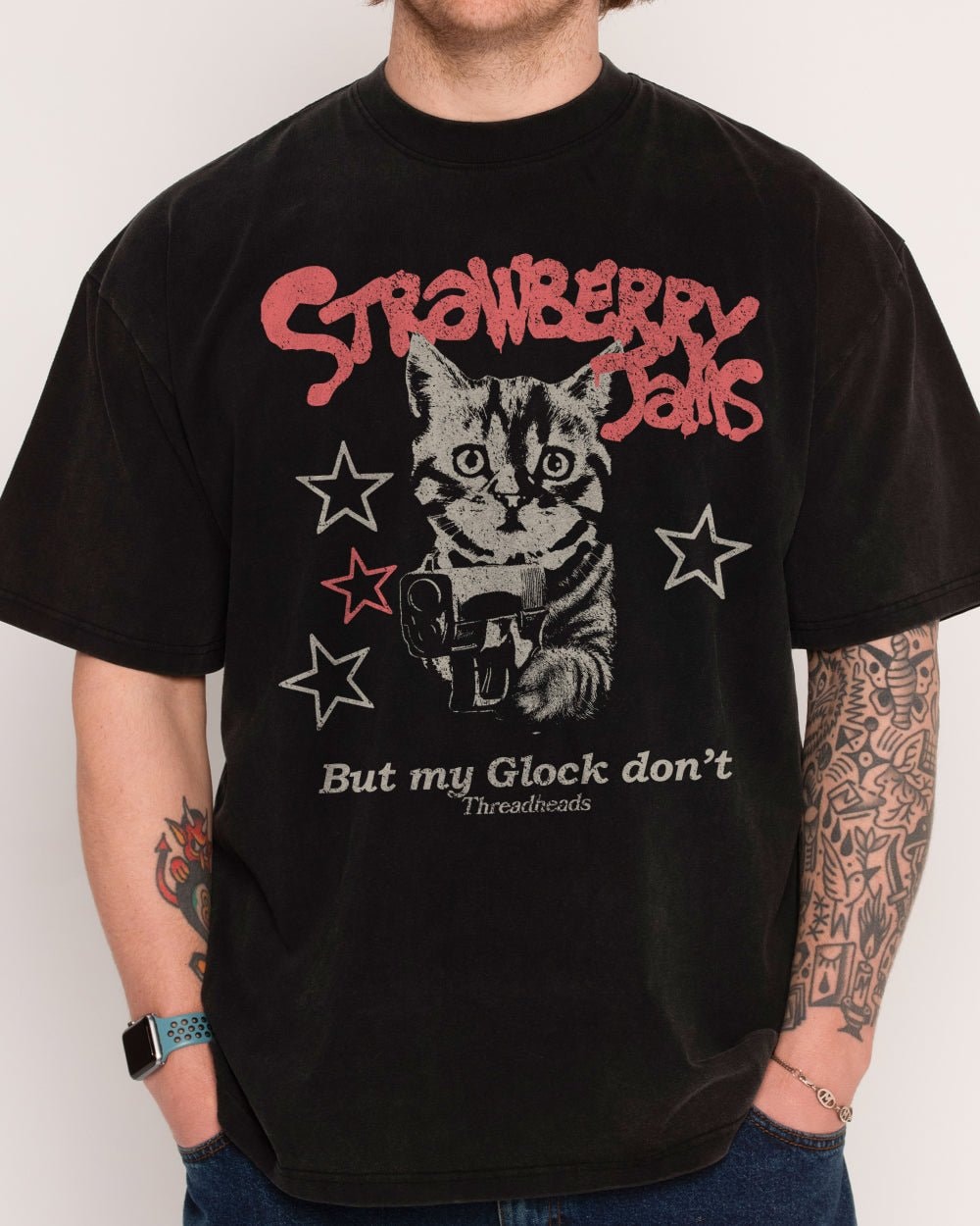 Strawberry Jams Oversized Unisex Tee - Threadheads 90s Graphic T-Shirt