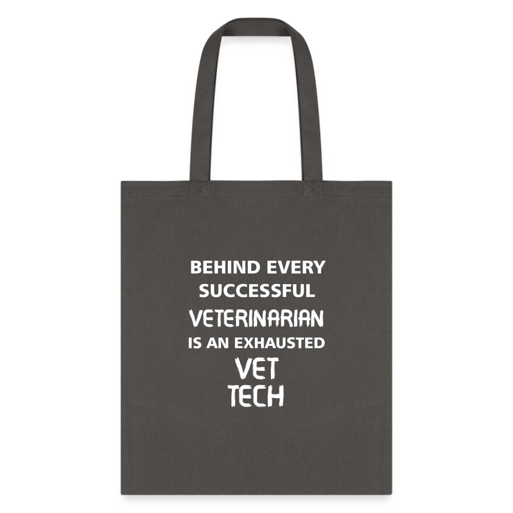 Vet Tech Exhausted Cotton Tote Bag - Humorous Veterinary Graphic Print