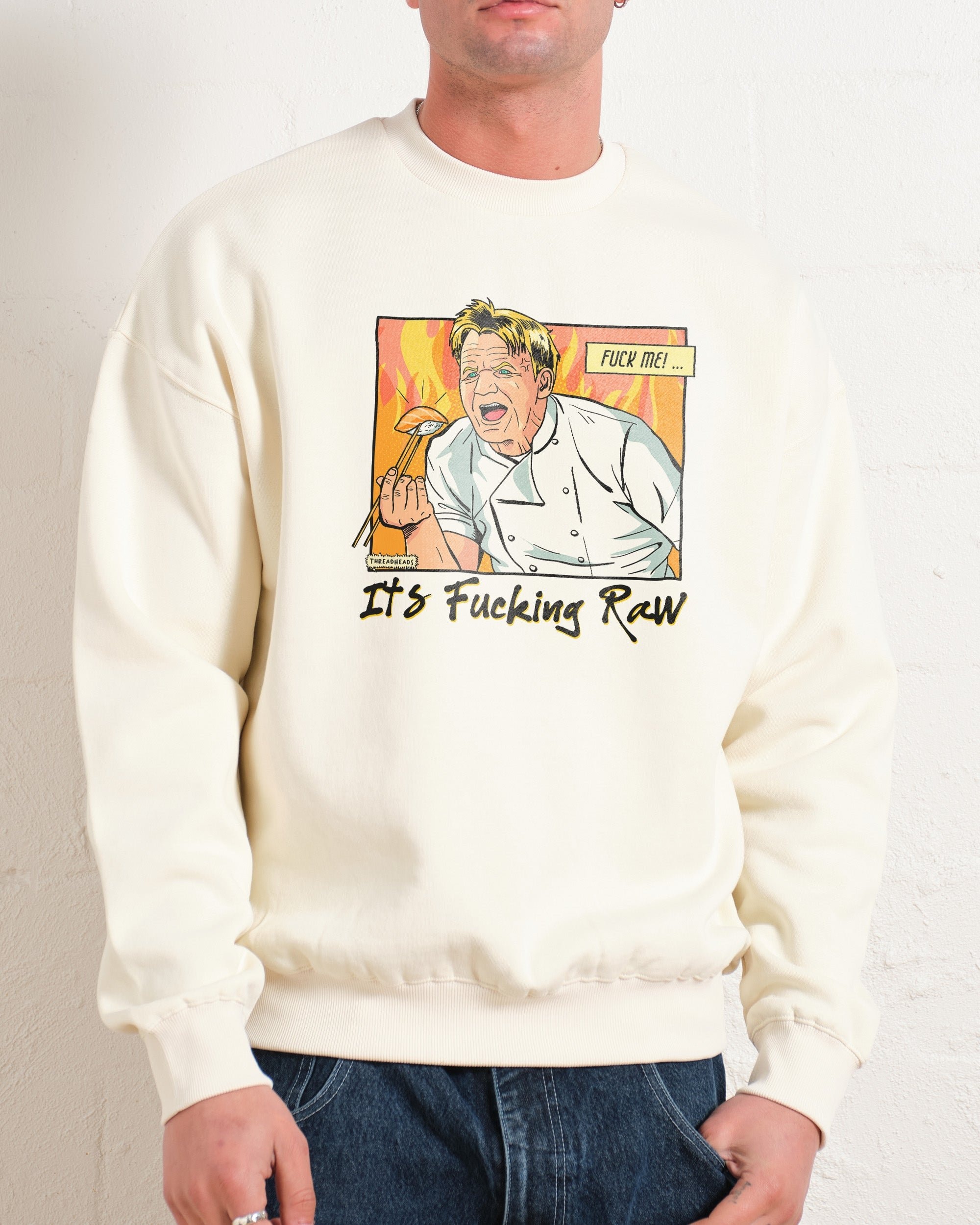 It's Raw! Unisex Graphic Sweatshirt by Threadheads - 340gsm Cotton-Poly Blend