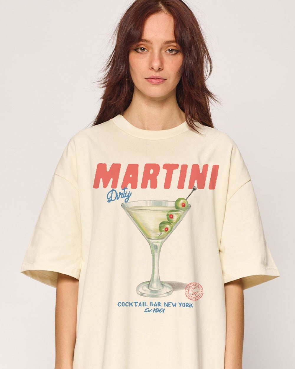 Dirty Martini Oversized Graphic Tee - Unisex 100% Combed Cotton T-Shirt