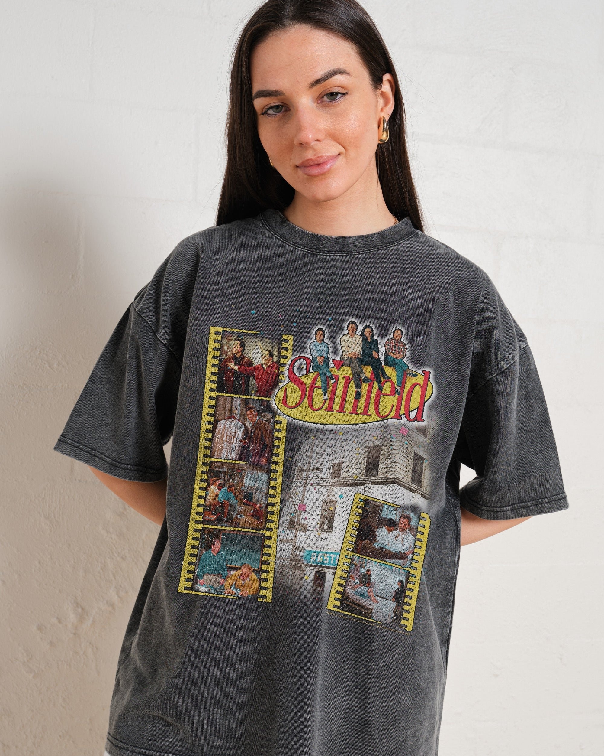 Seinfeld Scenes Oversized Graphic T-Shirt Unisex 90s Boxy Fit 100% Combed Cotton
