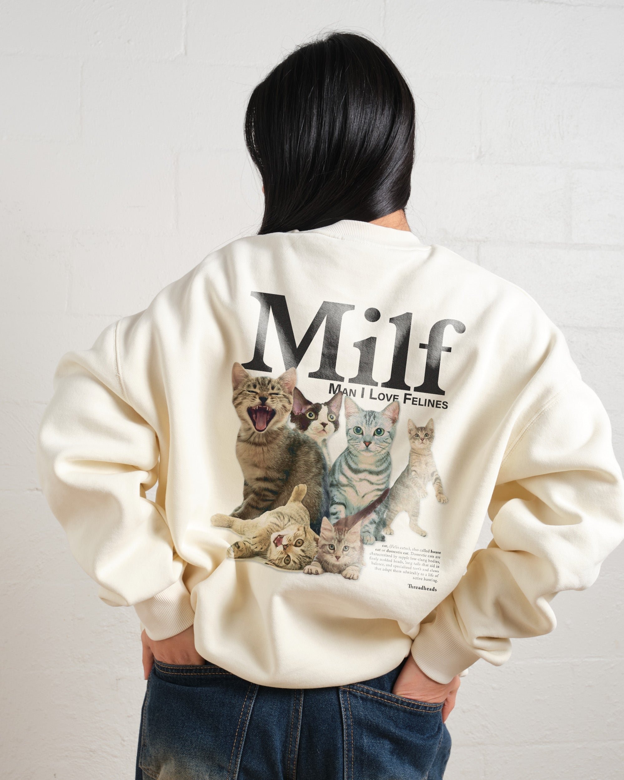 Man I Love Felines Front and Back Unisex Sweatshirt - Premium Cotton-Poly Blend