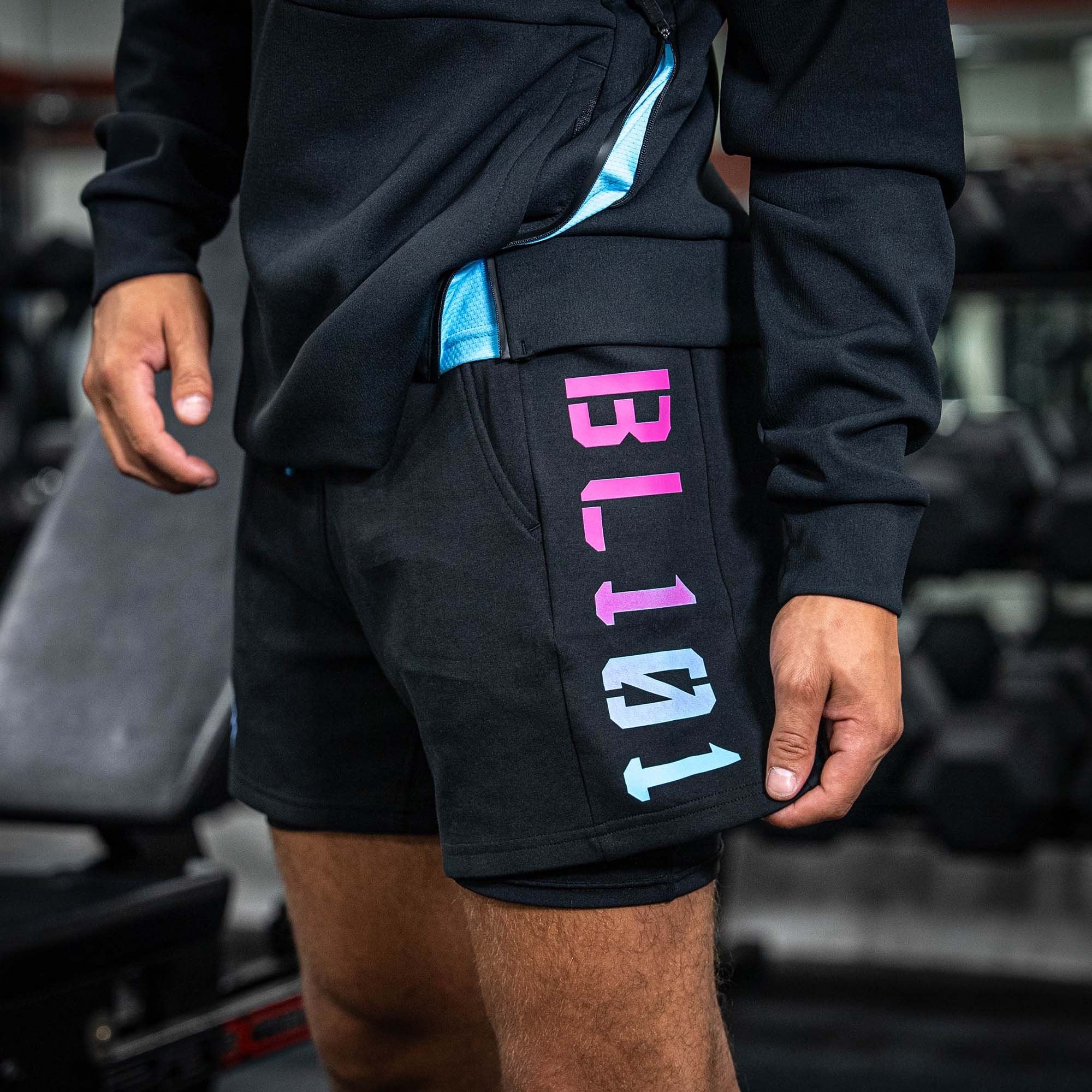 Diamond Relaxed Fit Sweatshorts Black/Cotton Candy Men's Athletic Shorts