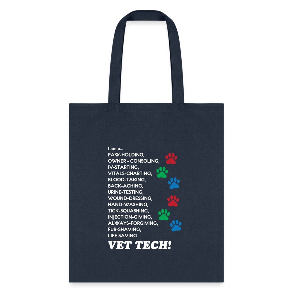 Vet Tech Tote Bag - I Am A Vet Tech Shoulder Bag for Veterinary Students and Vets