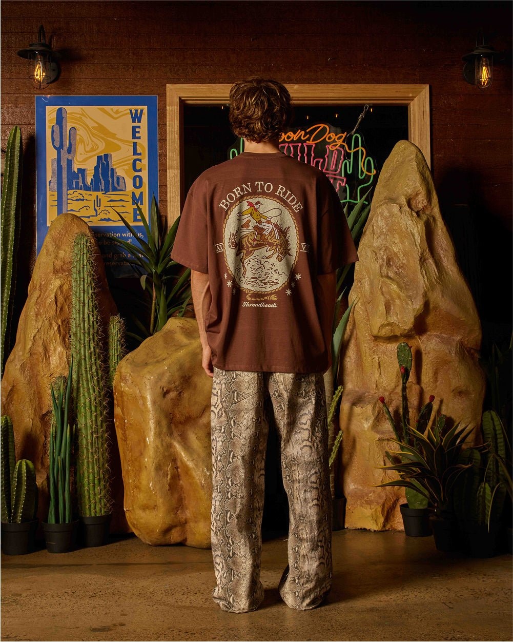 Born to Ride Oversized Graphic Tee - Unisex 90s Boxy Fit 100% Combed Cotton