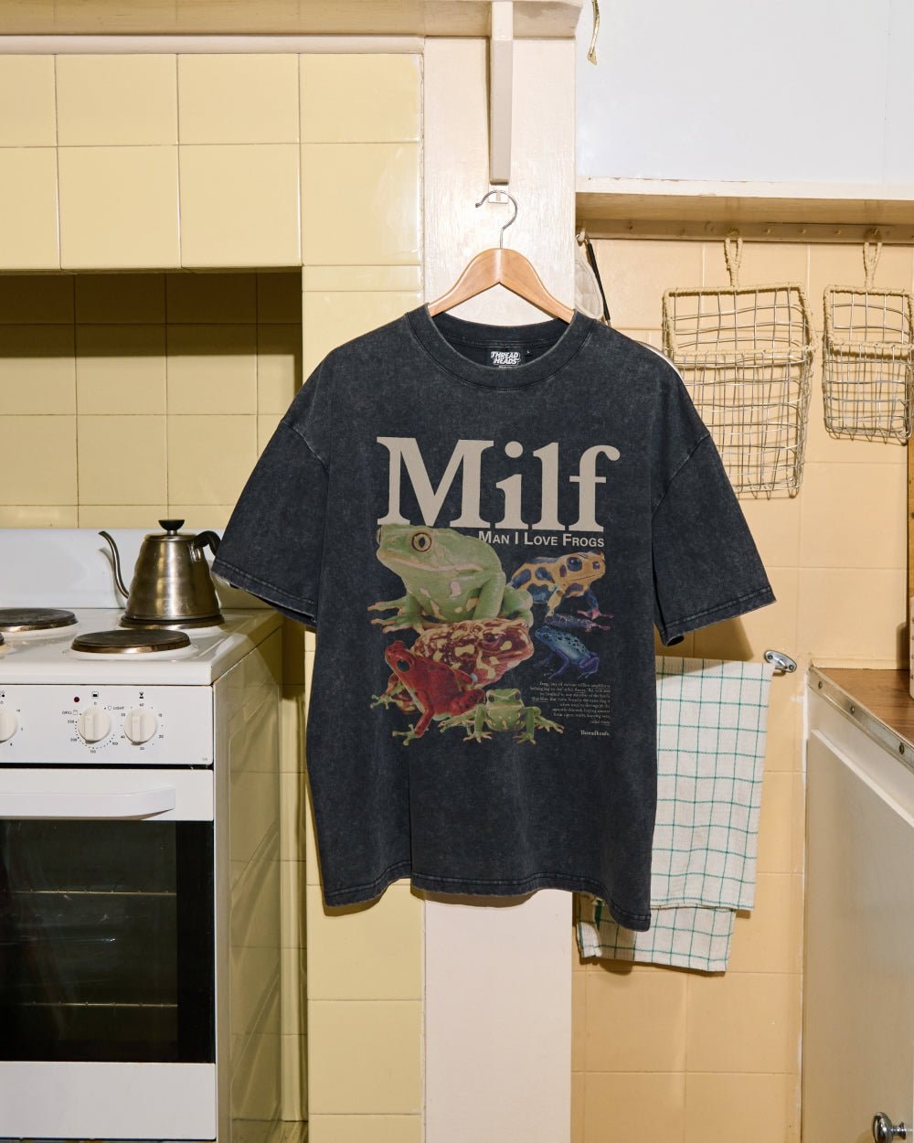 Man I Love Frogs Oversized Graphic Tee Unisex 90s Boxy Fit 100% Combed Cotton