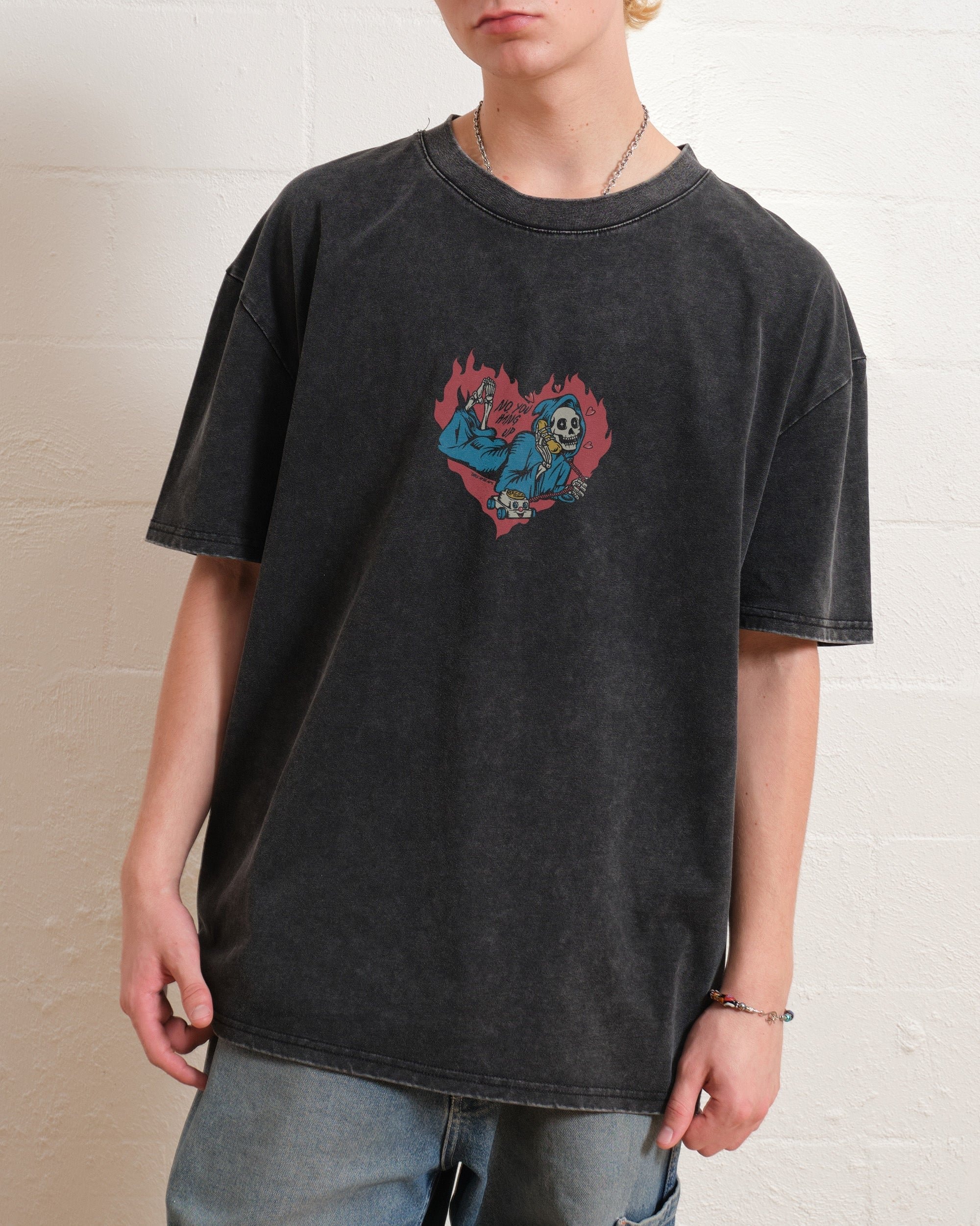 No You Hang Up Oversized Graphic Tee Unisex 90s Boxy Fit 100% Combed Cotton