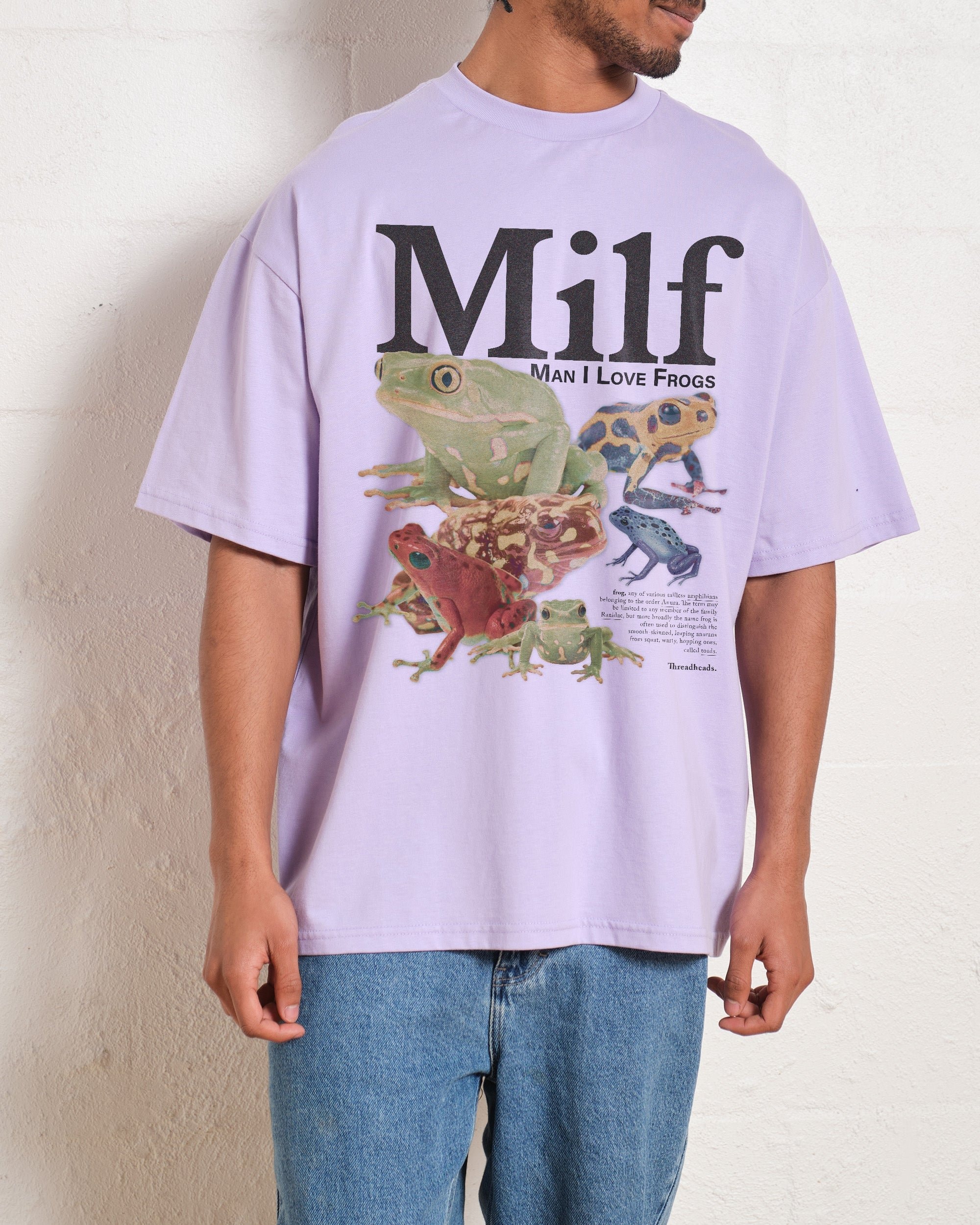 Man I Love Frogs Oversized Graphic Tee Unisex 90s Boxy Fit 100% Combed Cotton