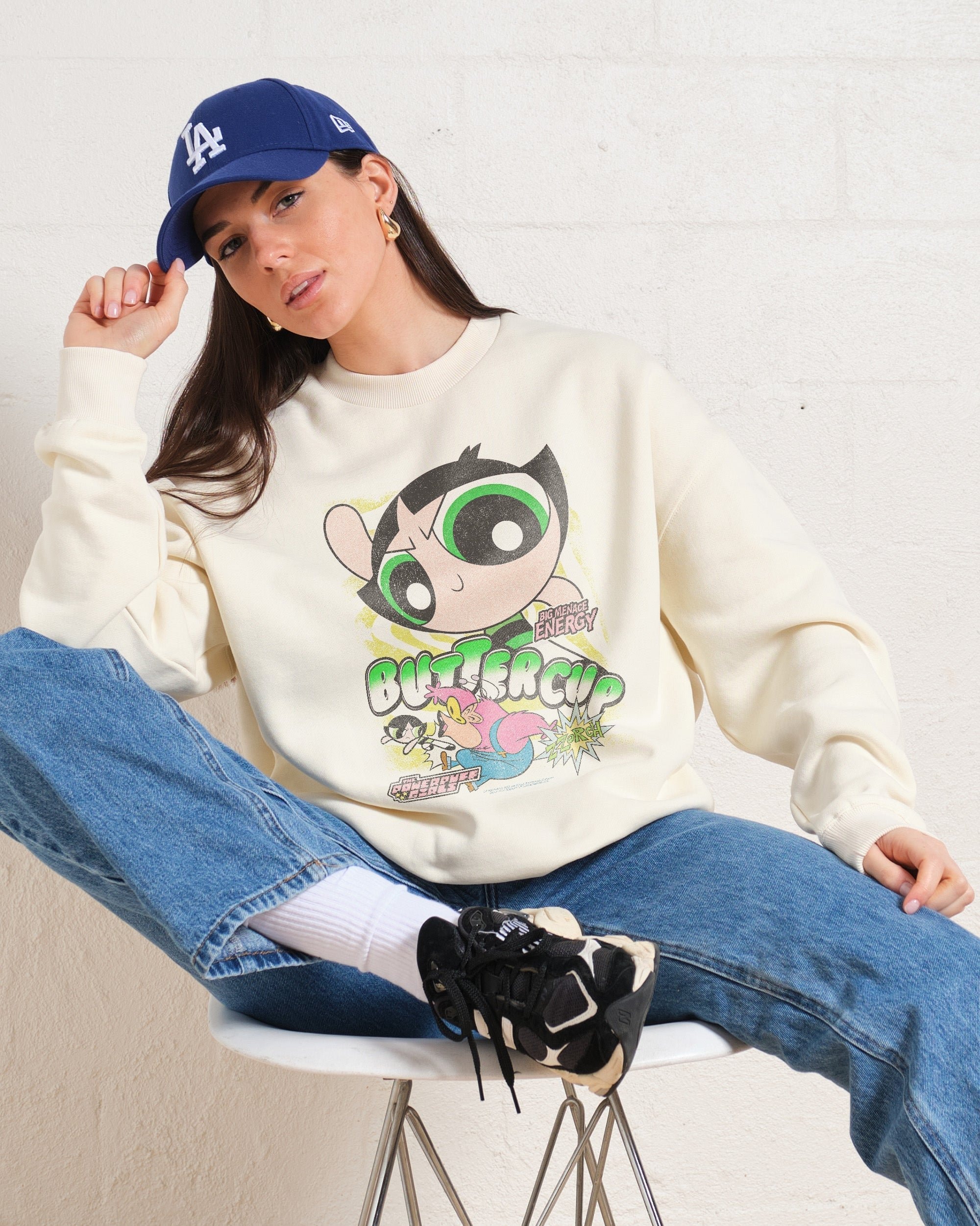 Buttercup Powerpuff Girls Unisex Graphic Sweatshirt - Premium 340gsm Cotton Poly Blend