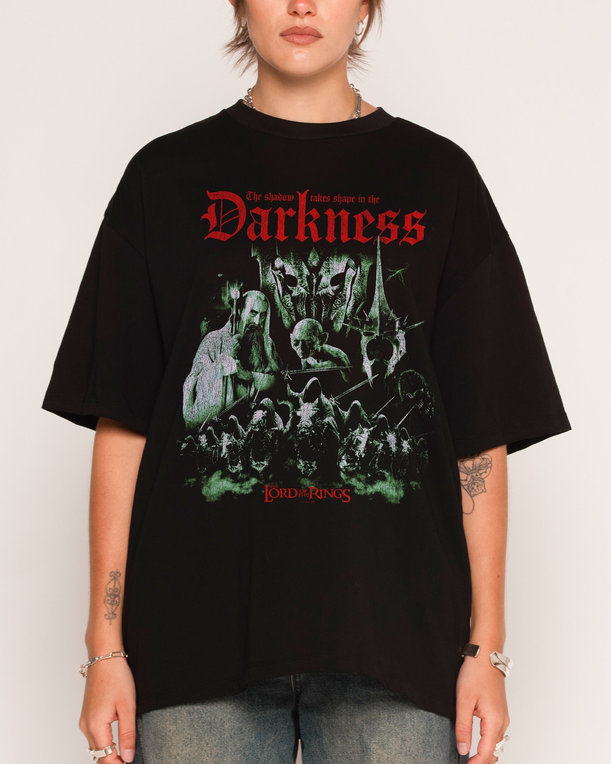 Darkness Oversized Lord of the Rings Graphic T-Shirt Unisex 100% Combed Cotton