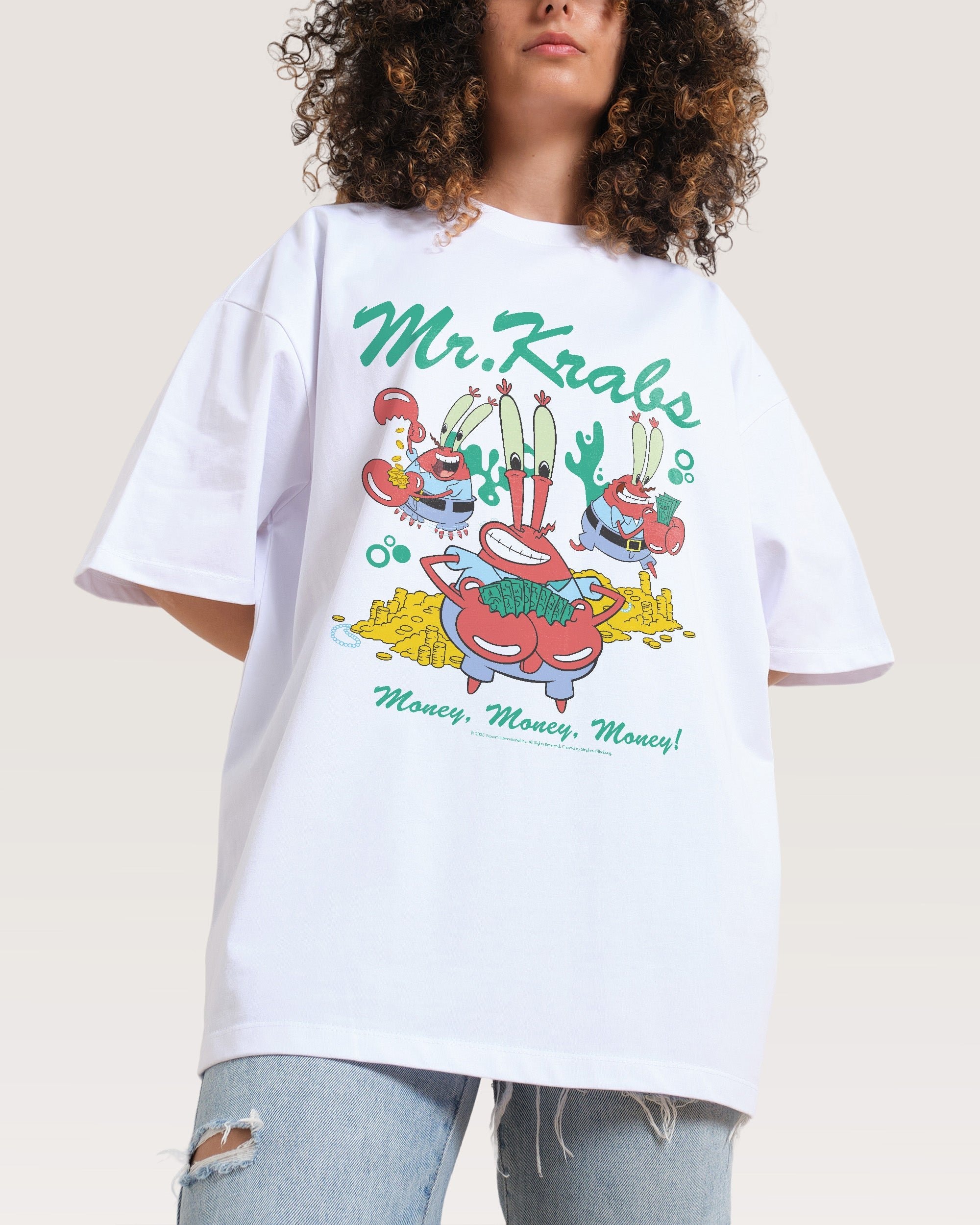 Money Man Krabs Oversized Graphic T-Shirt - SpongeBob Threadheads Unisex Tee