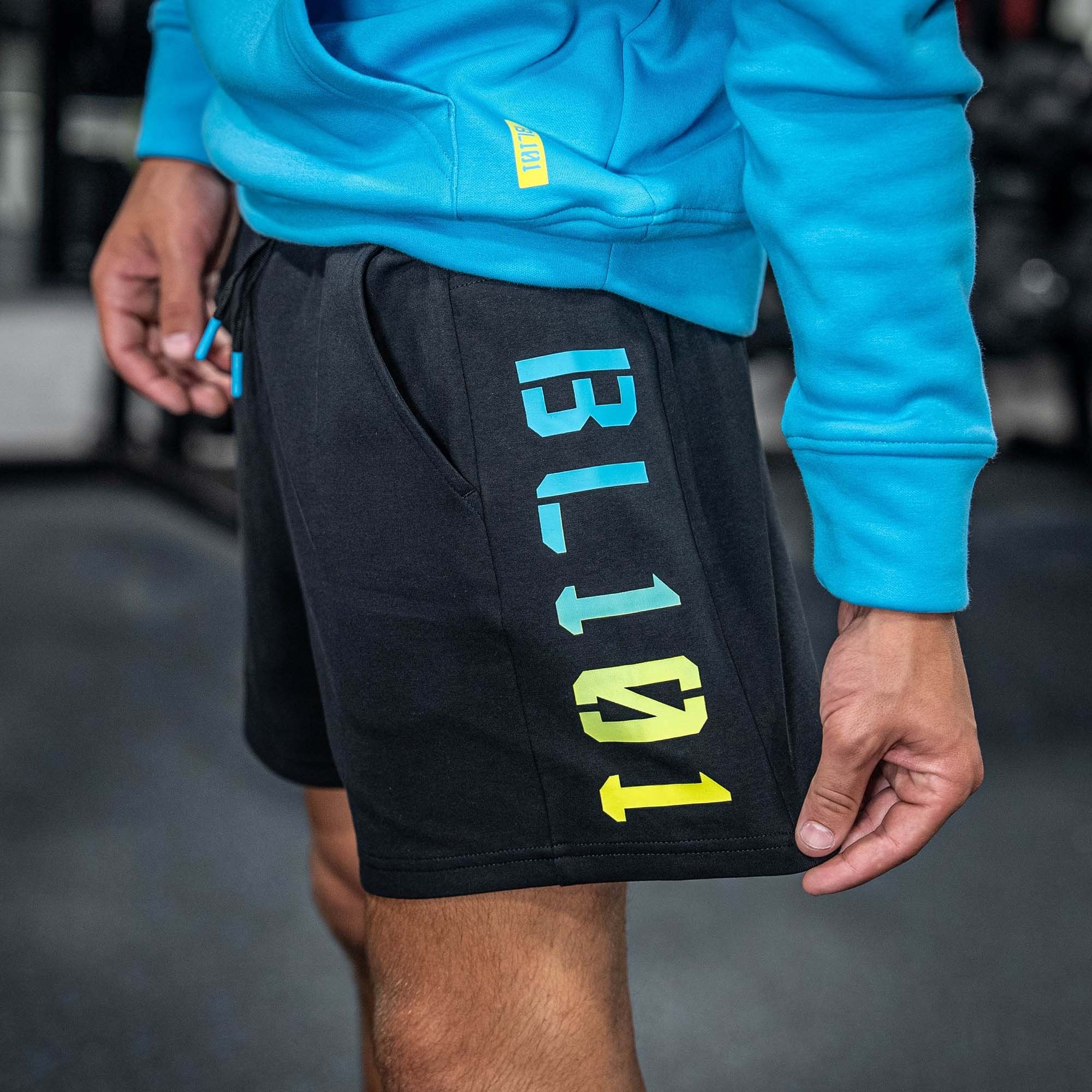 Diamond Relaxed Fit Youth Sweatshorts Black/Highlighter
