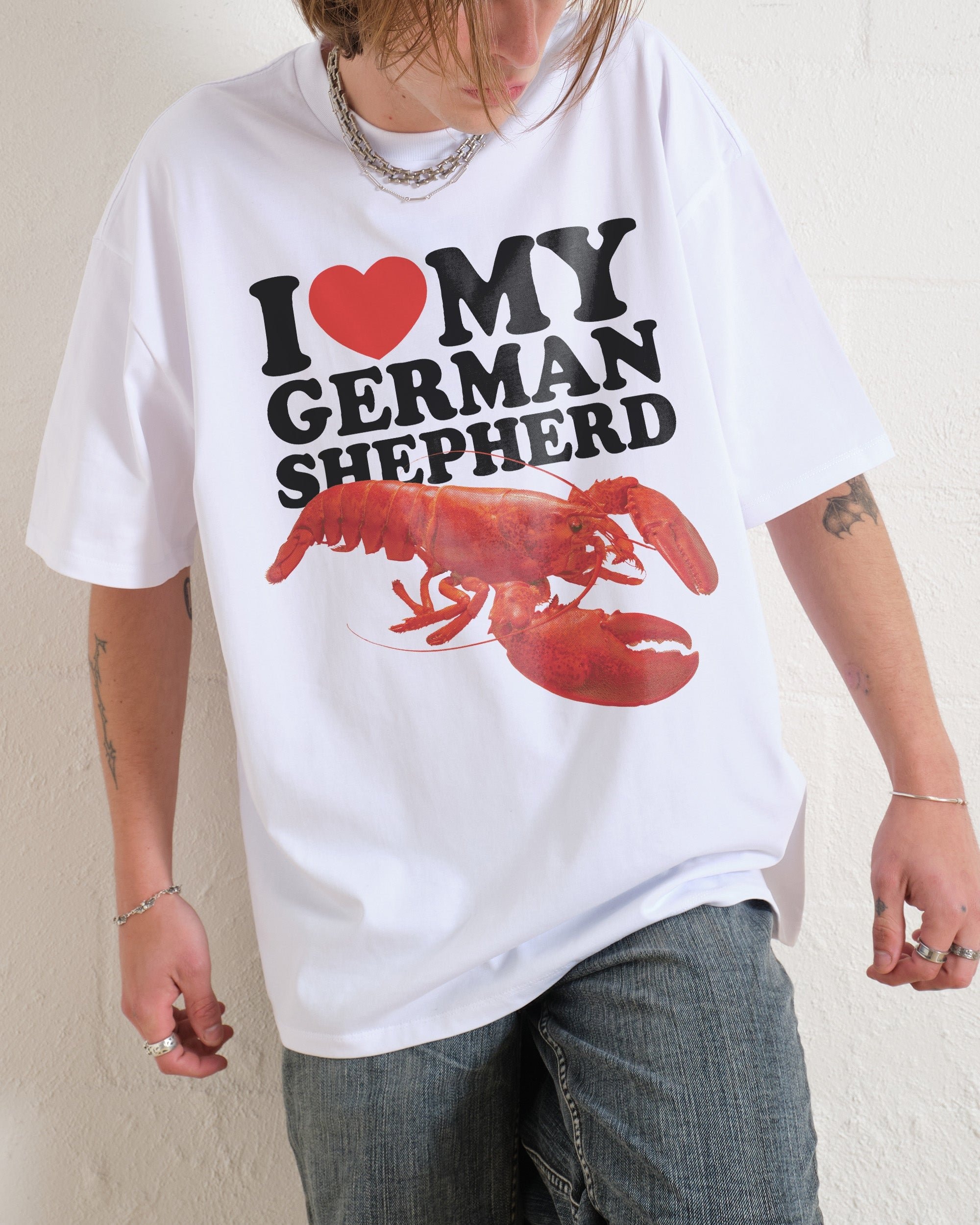 I Love My German Shepherd Oversized Graphic T-Shirt Unisex 100% Combed Cotton