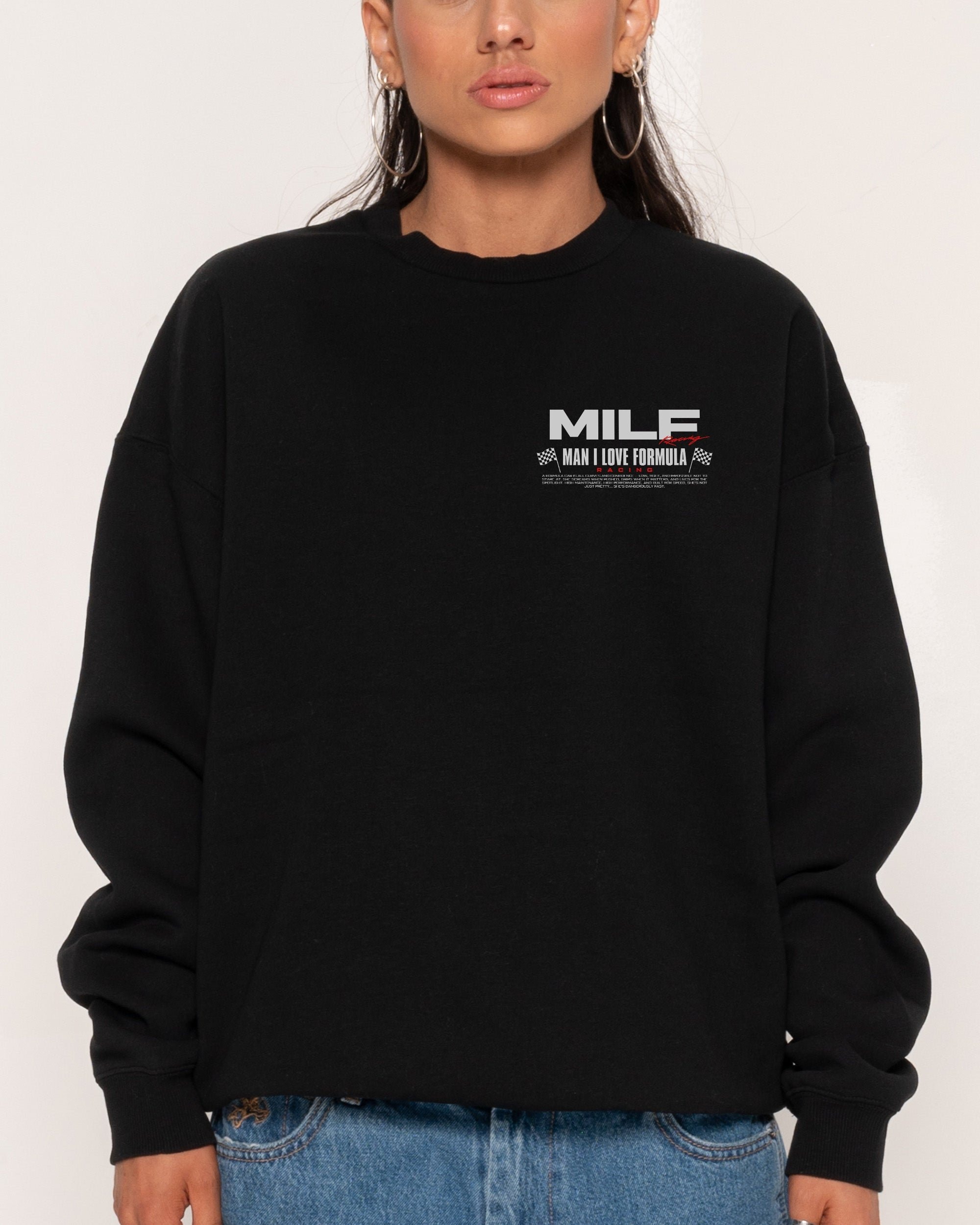 MILF Racing Unisex Sweatshirt - Premium 340gsm Cotton-Polyester Graphic Print