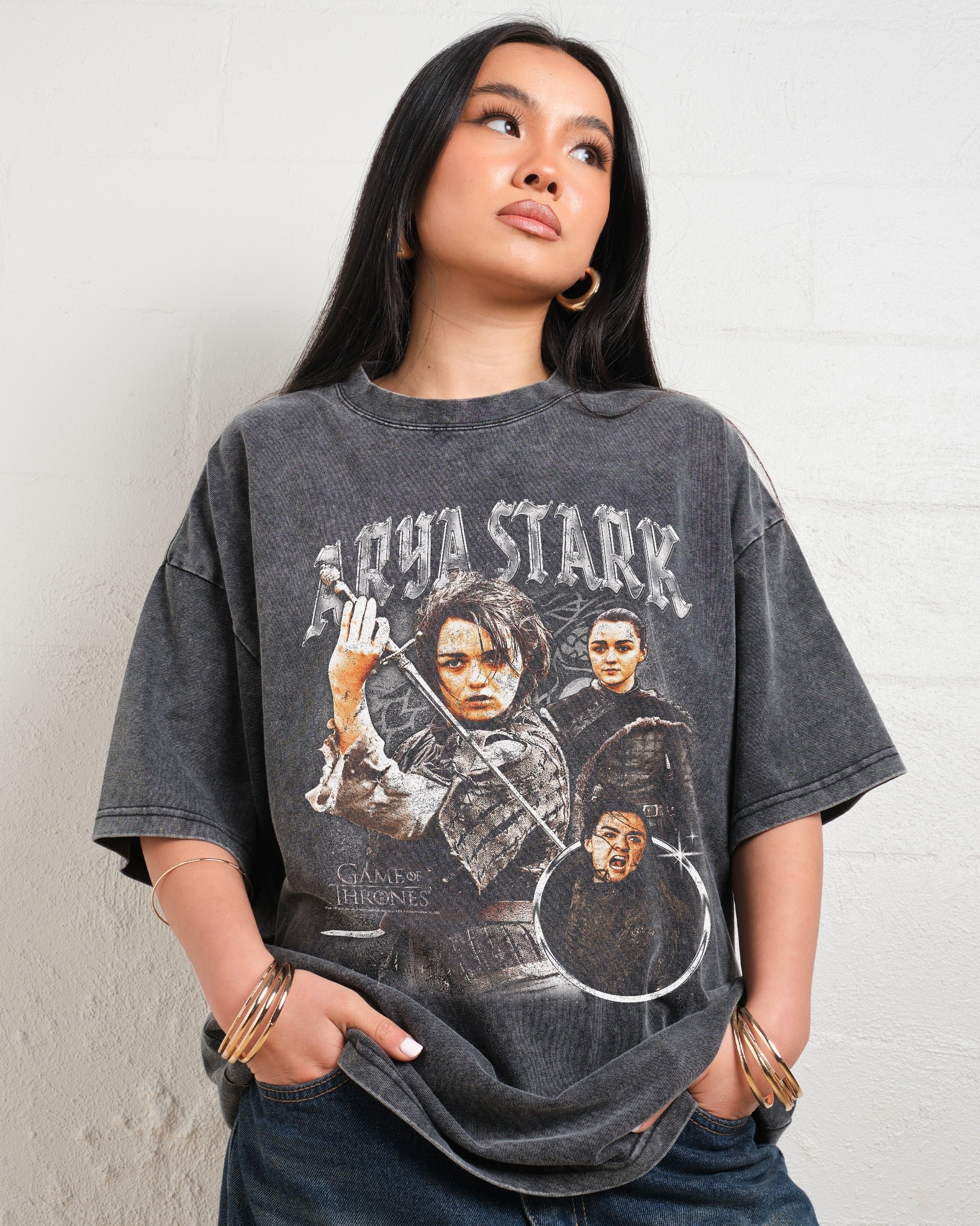 Vintage Arya Stark Oversized Graphic T-Shirt Game of Thrones Unisex