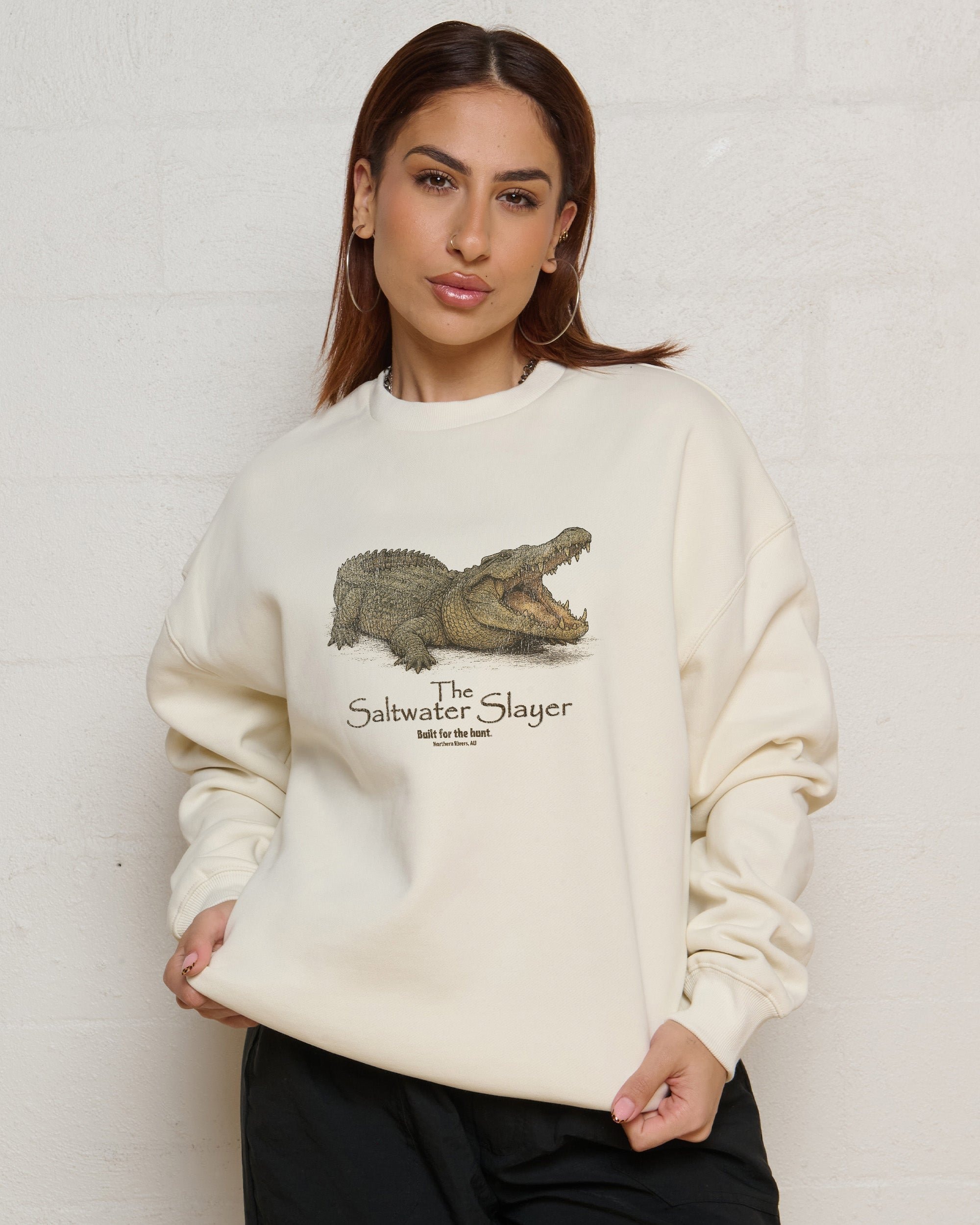 Saltwater Slayer Unisex Sweatshirt - Premium 340gsm Cotton-Polyester Graphic Print