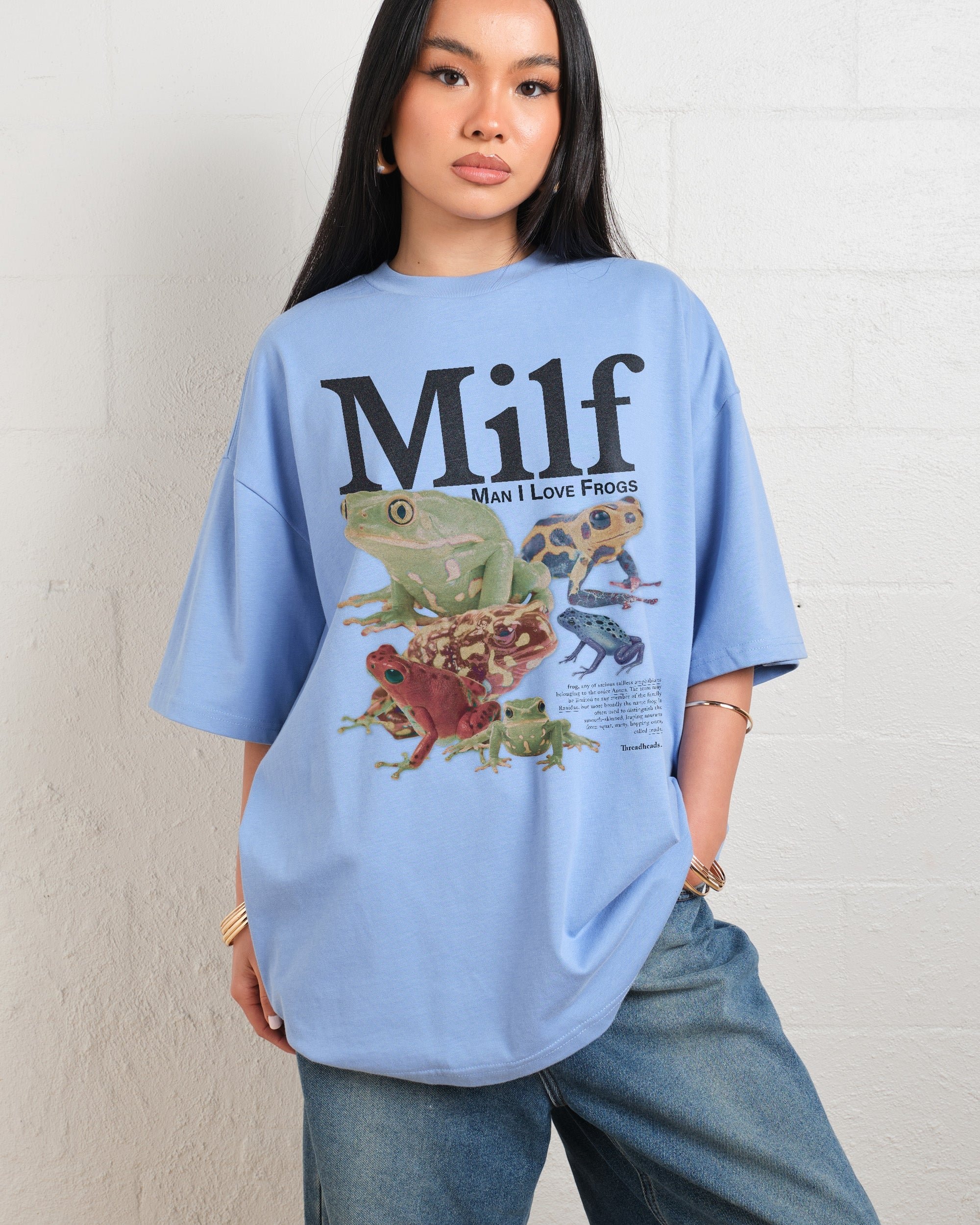 Man I Love Frogs Oversized Graphic Tee Unisex 90s Boxy Fit 100% Combed Cotton