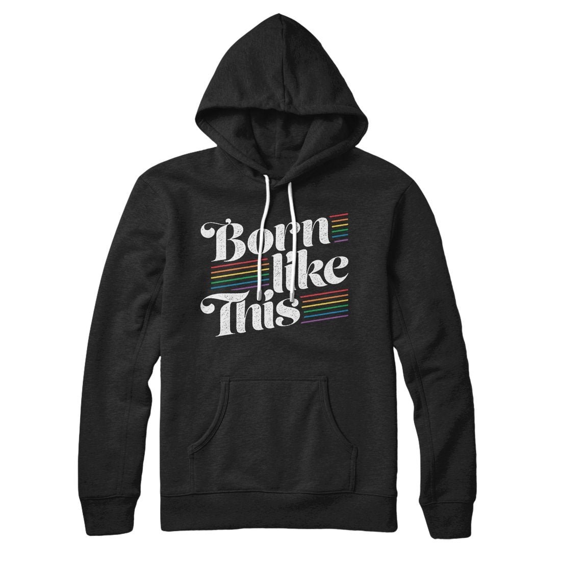 Born Like This Unisex Cotton Polyester Pullover Hoodie with Kangaroo Pocket