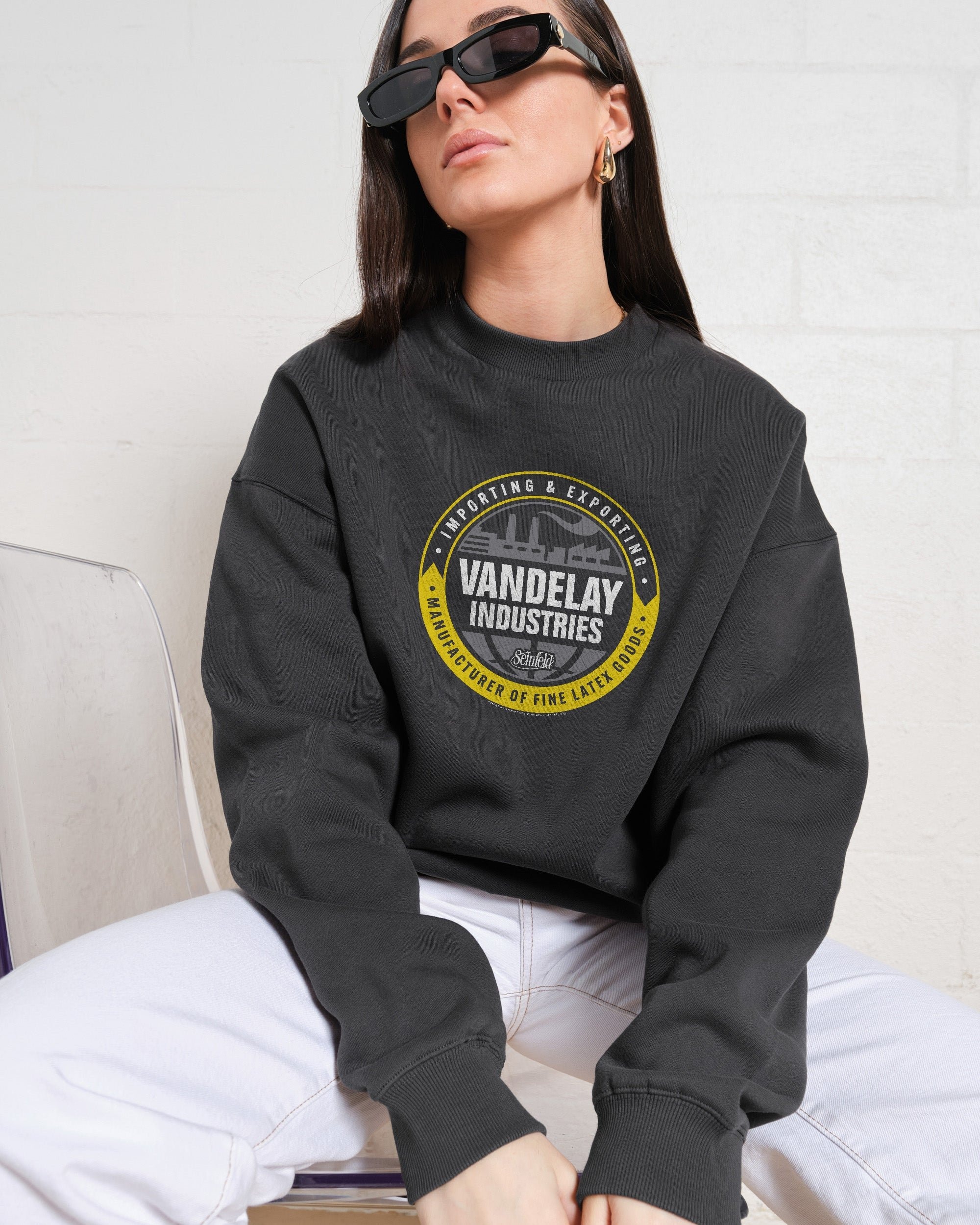 Vandelay Industries Logo Unisex Sweatshirt - Seinfeld Collab, 80% Cotton 340gsm