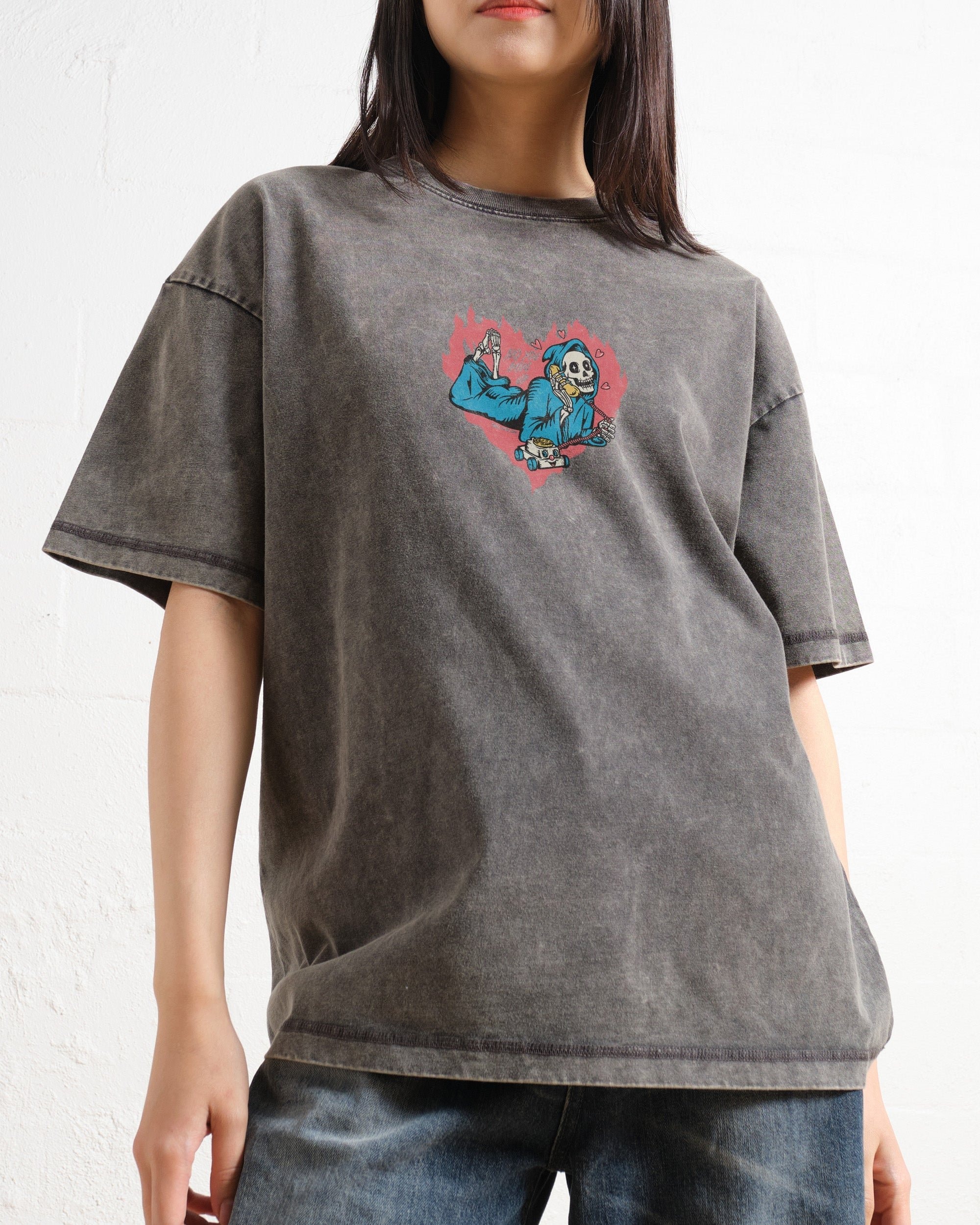 No You Hang Up Oversized Graphic Tee Unisex 90s Boxy Fit 100% Combed Cotton