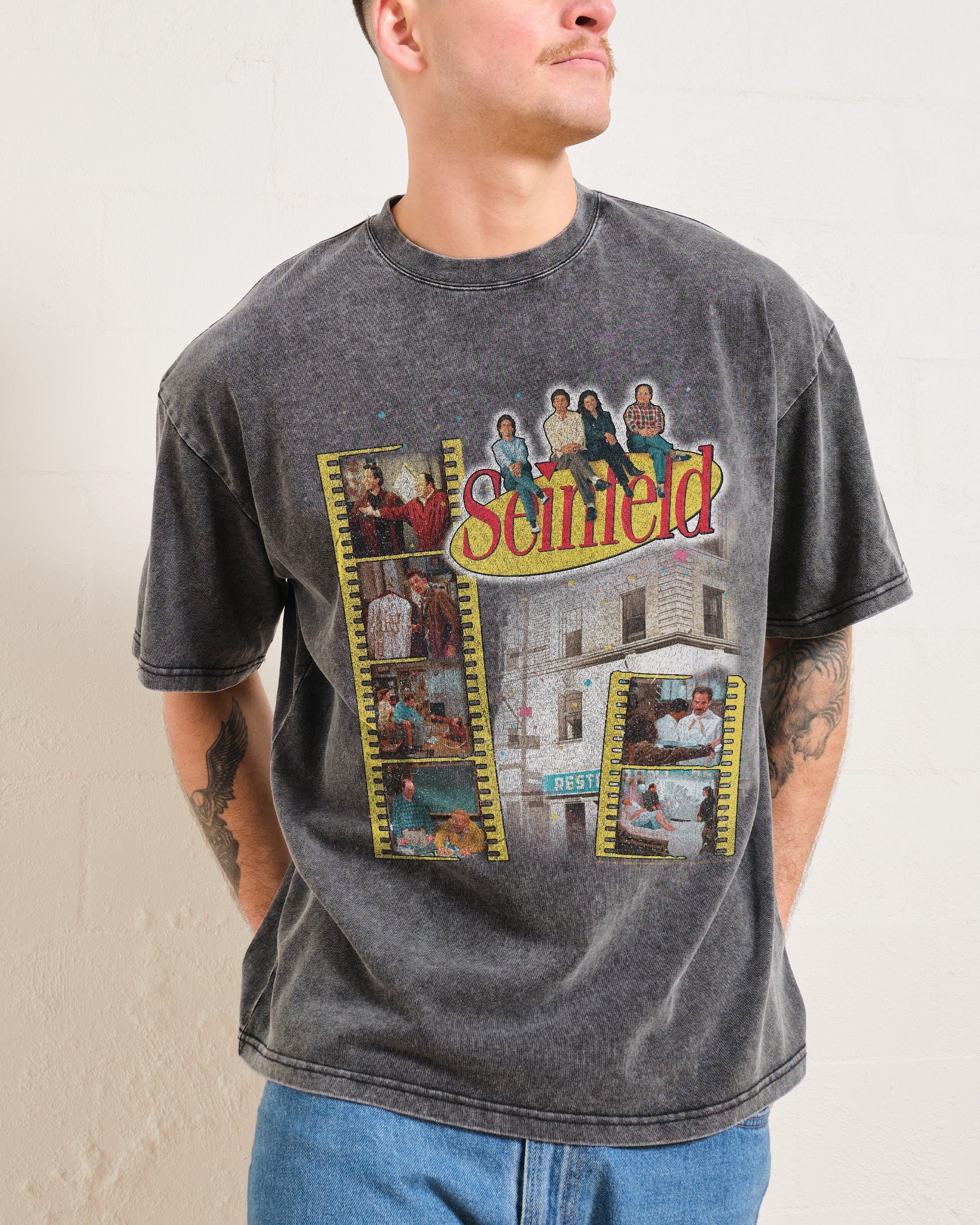 Seinfeld Scenes Oversized Graphic T-Shirt Unisex 90s Boxy Fit 100% Combed Cotton