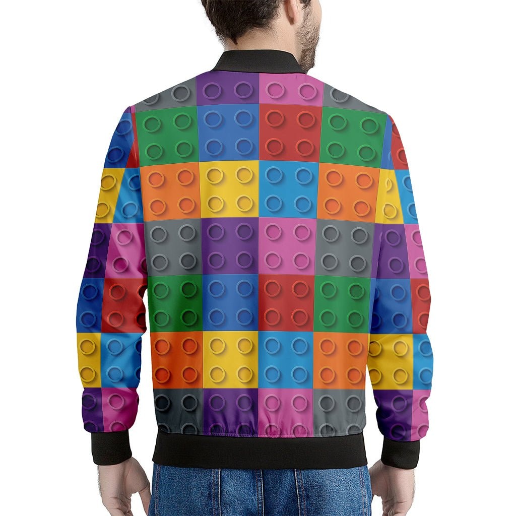 Building Blocks Toy Pattern Print Men's Bomber Jacket