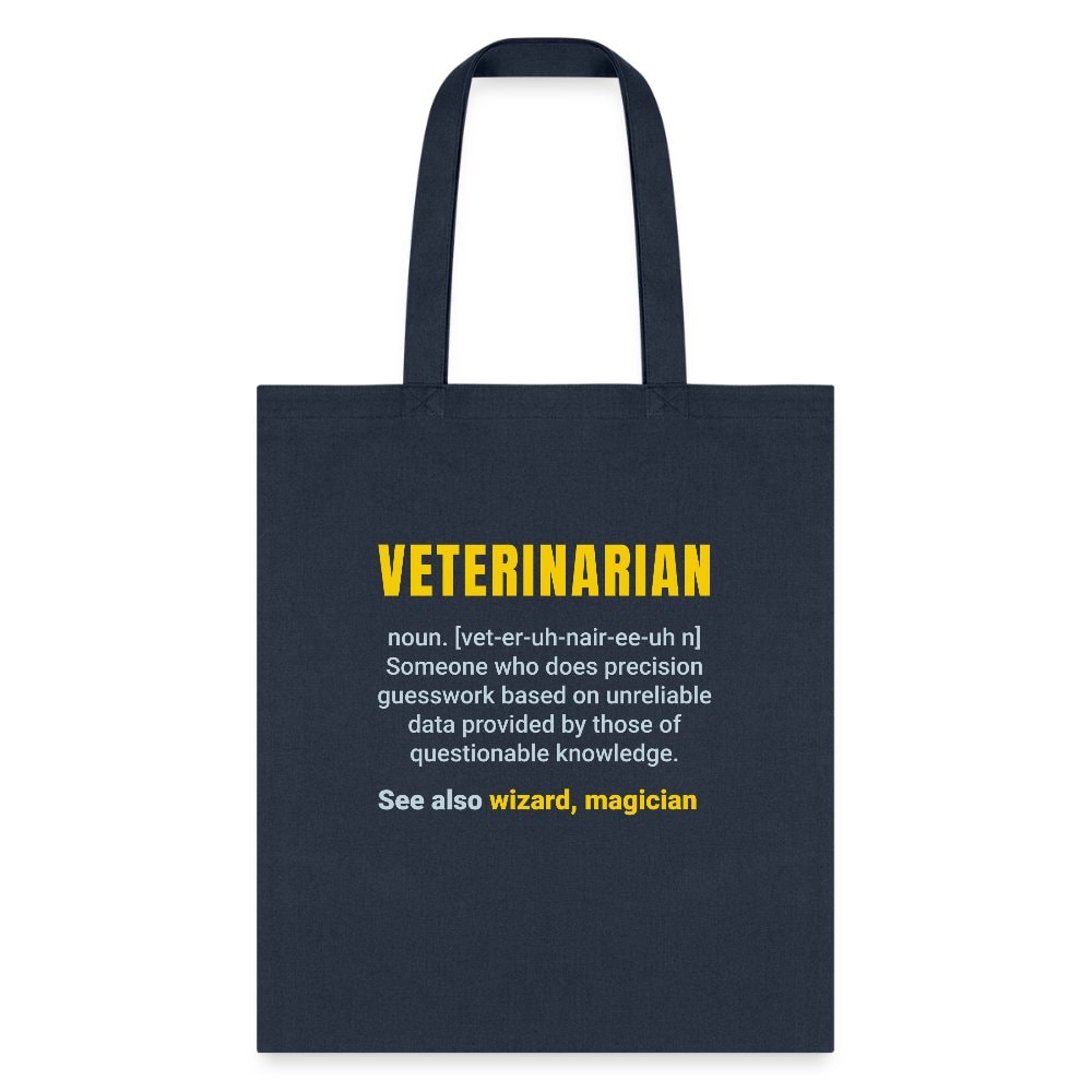 Veterinarian Definition Cotton Tote Bag - Veterinary Medicine Design