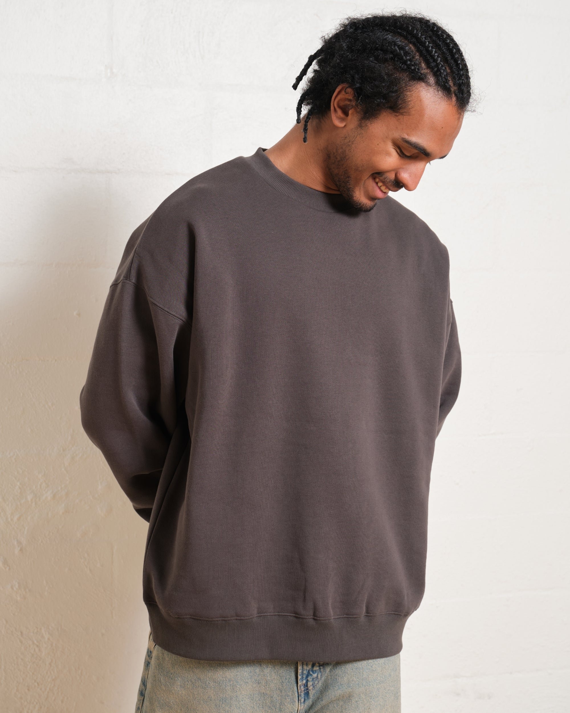 Unisex Sweatshirt 2 Pack Black Charcoal Drop Shoulder 340GSM Cotton Polyester