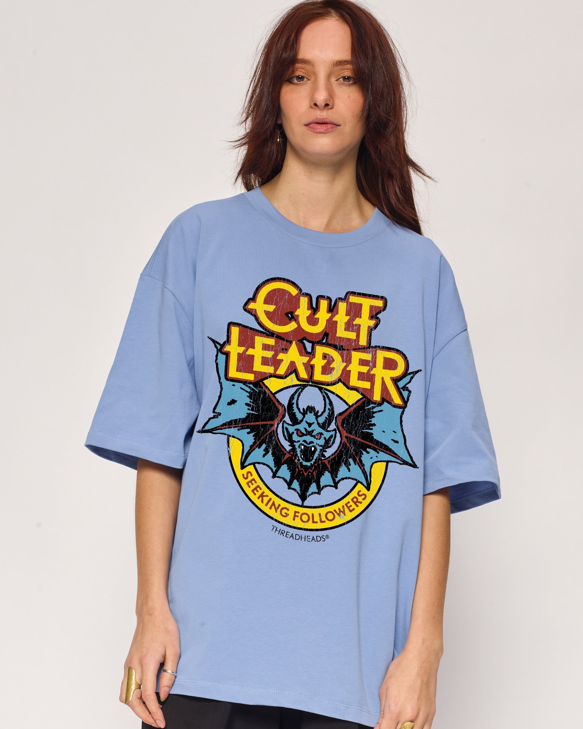 Cult Leader Oversized Graphic Tee Unisex 90s Boxy Fit 100% Combed Cotton