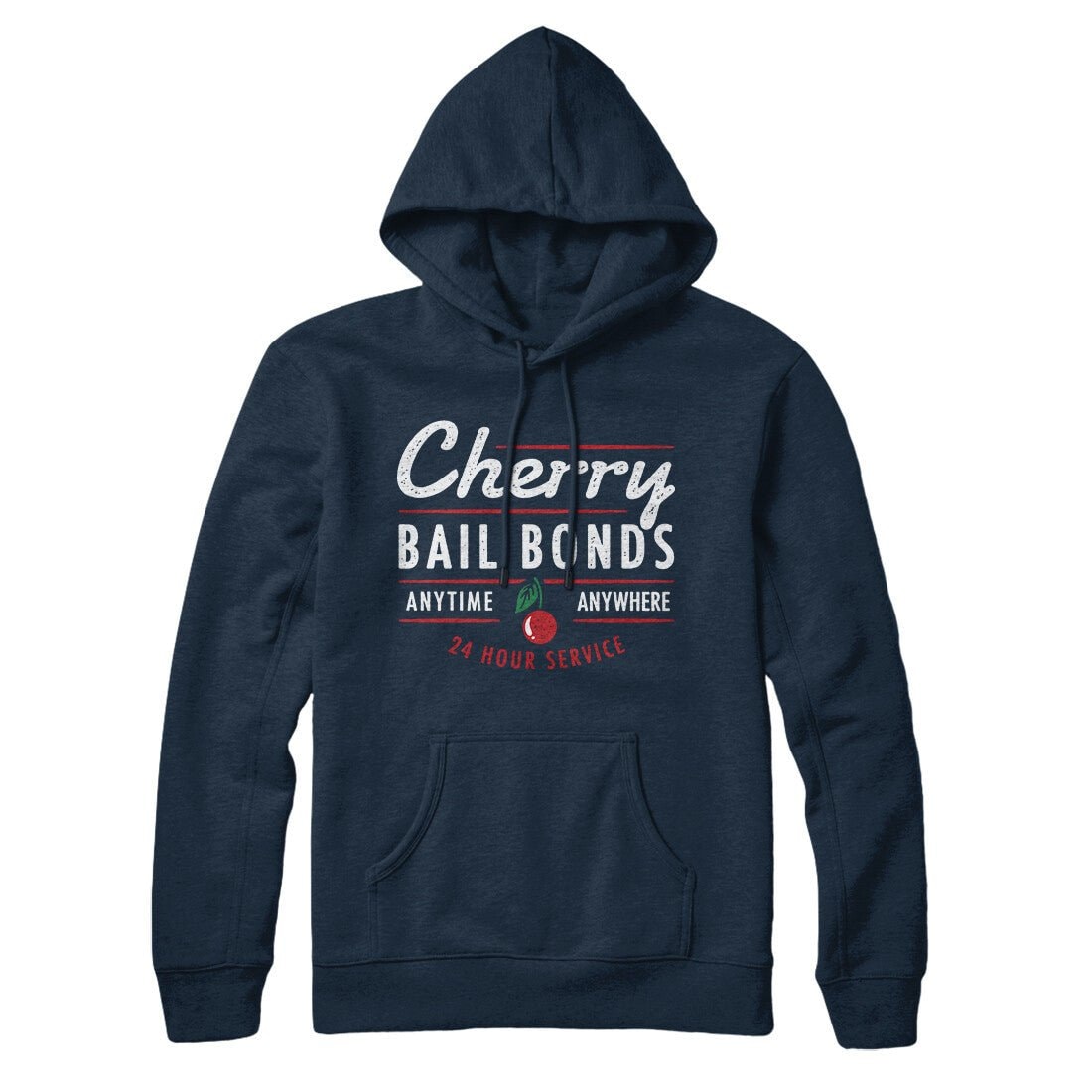 Cherry Bail Bonds Pullover Hoodie - Unisex Cotton Polyester with Kangaroo Pocket