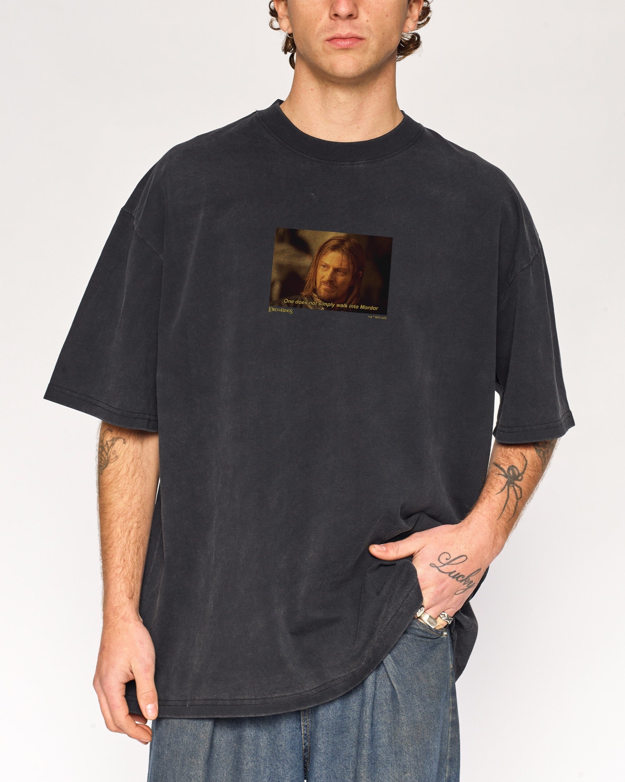 Boromeme Oversized Lord of the Rings Graphic Tee - Unisex 90s Boxy Fit 100% Combed Cotton