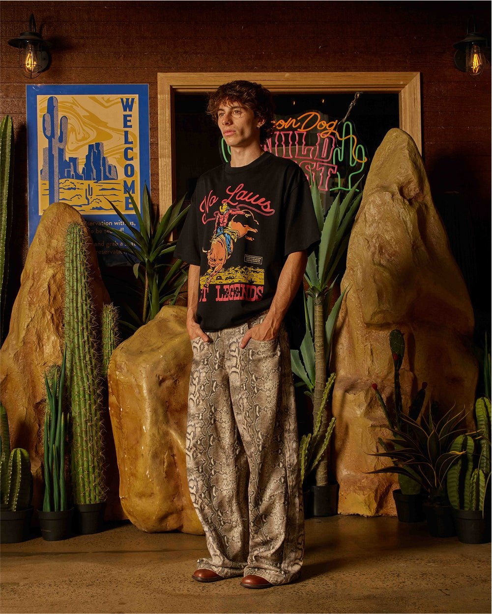 No Laws Oversized Graphic Tee - Unisex 90s Boxy Fit Heavyweight 100% Combed Cotton