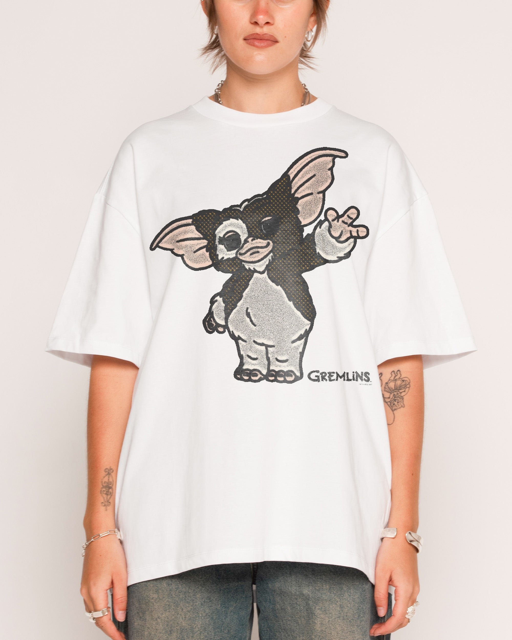 Gizmo Wave Oversized Graphic Tee - Gremlins Collab Unisex 100% Combed Cotton