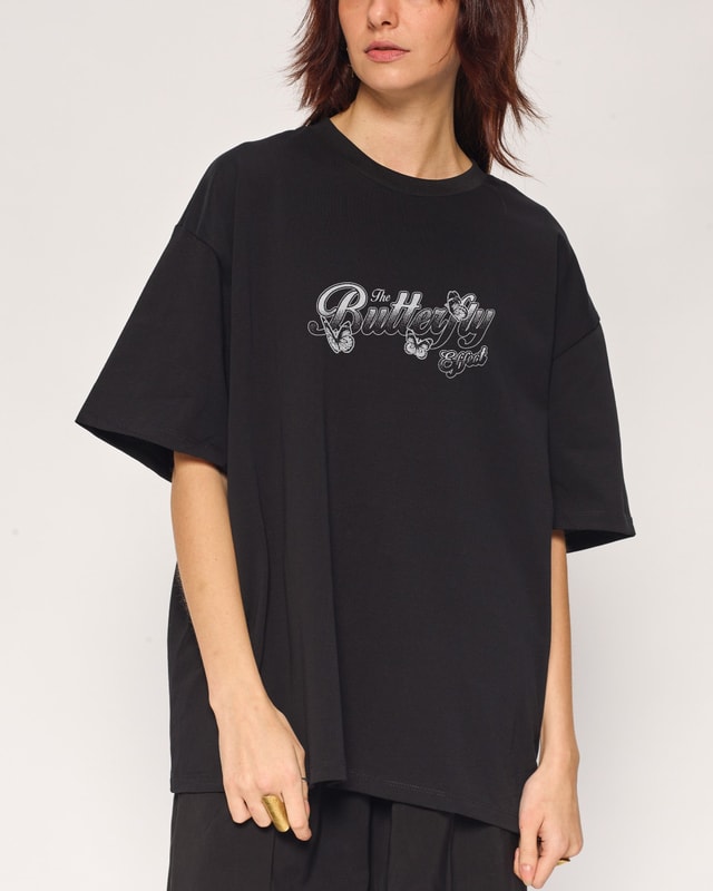 Butterfly Effect Oversized Graphic Tee - Threadheads Unisex 90s Boxy Fit 100% Combed Cotton