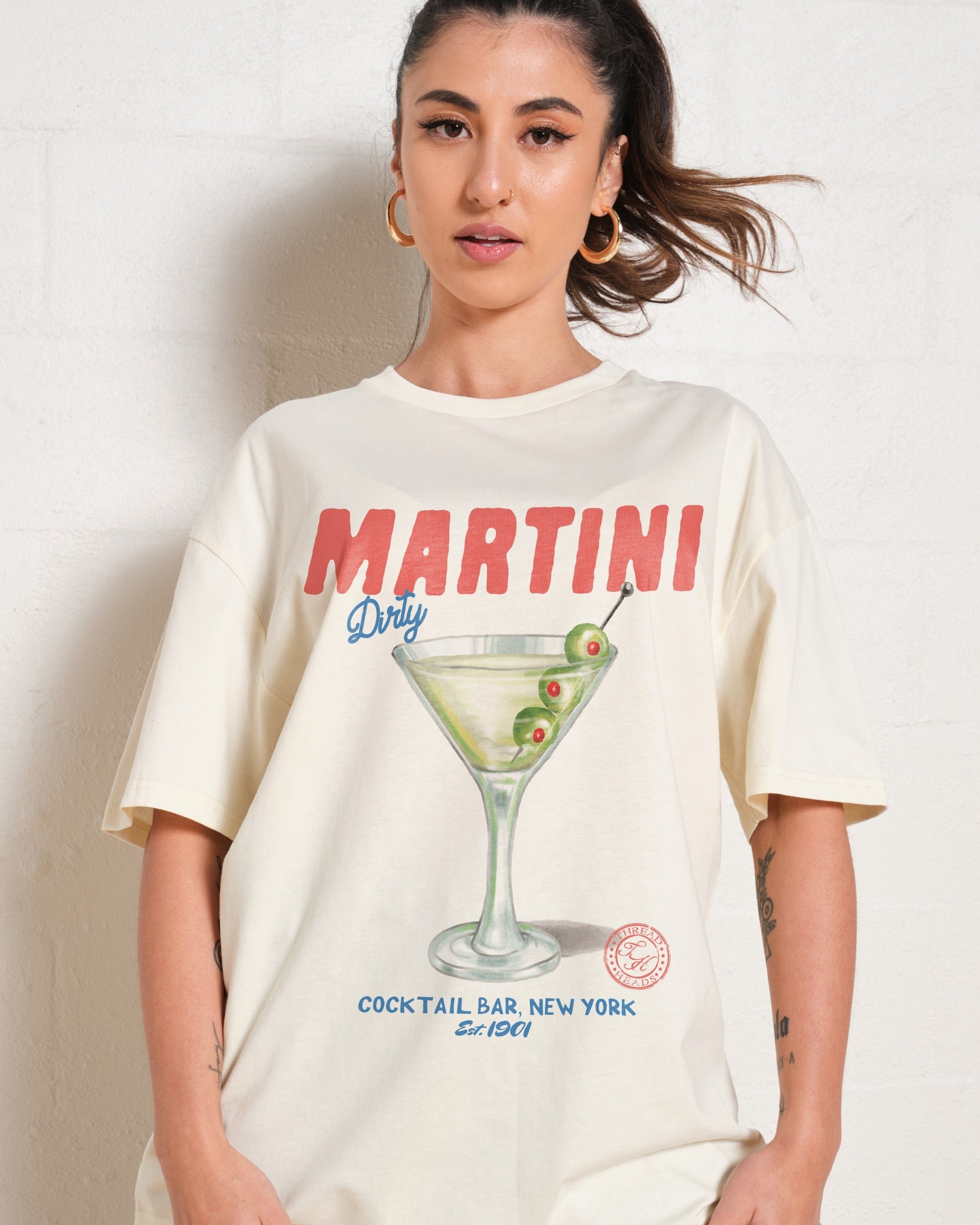 Dirty Martini Oversized Graphic Tee - Unisex 100% Combed Cotton T-Shirt