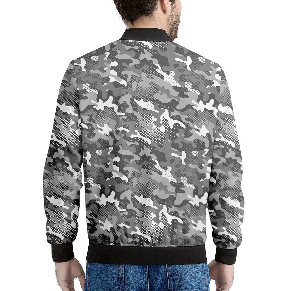 Camouflage Dazzle Pattern Print Men's Bomber Jacket - Premium Polyester