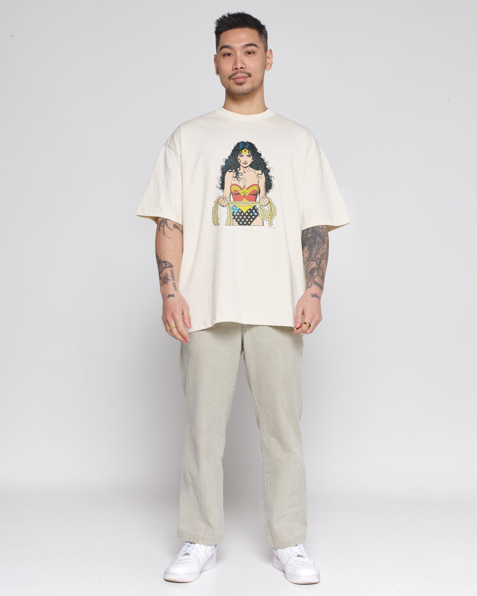 Wonder Woman Oversized Graphic Tee - DC Official Collab, 100% Combed Cotton Unisex 275gsm
