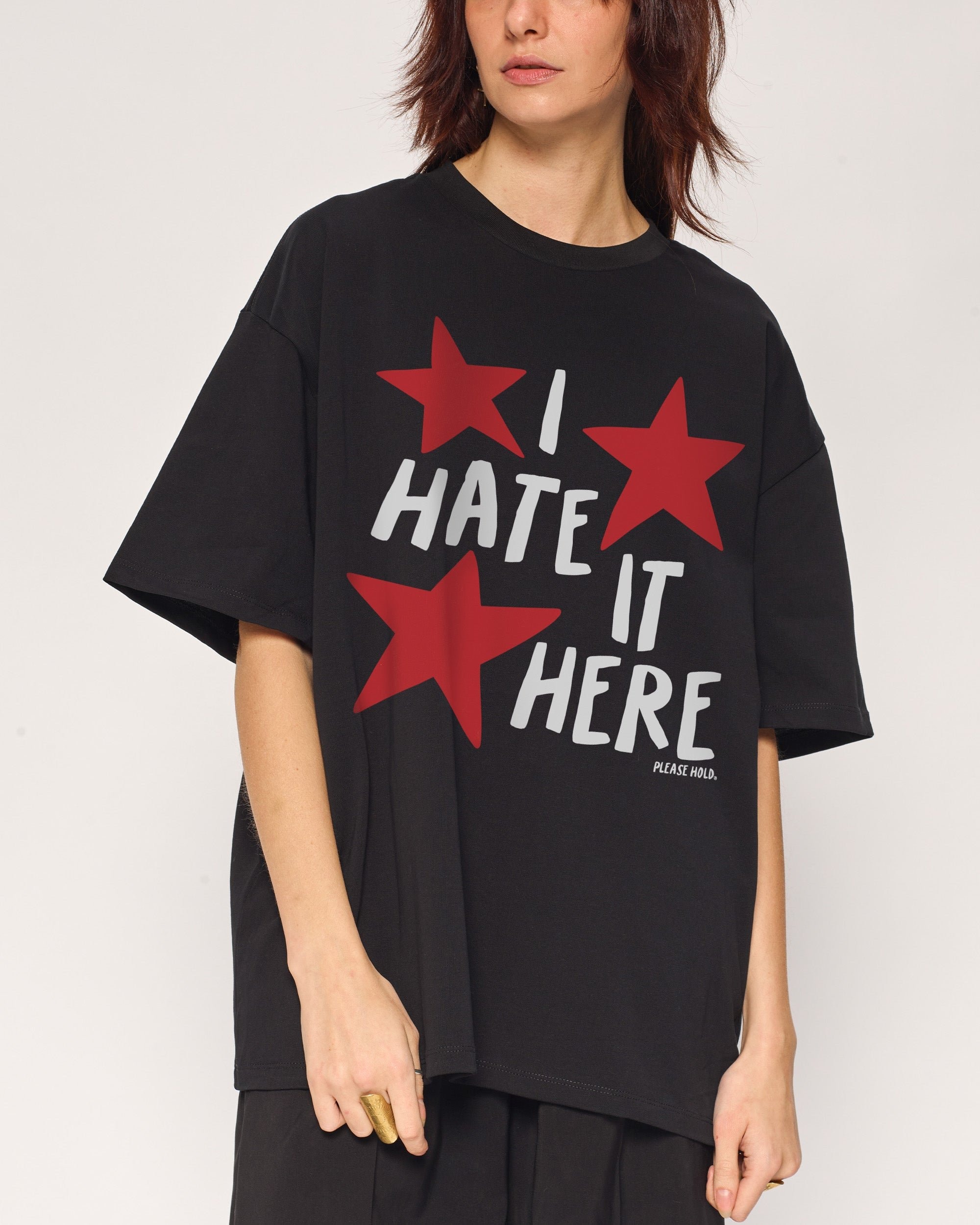 I Hate It Here Oversized Graphic Tee Unisex 90s Boxy Fit 100% Combed Cotton