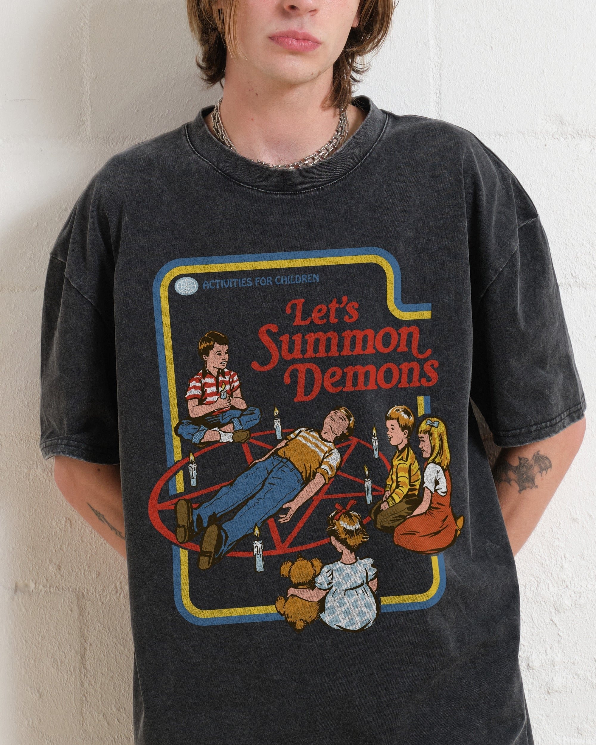 Let's Summon Demons Oversized Graphic Tee Unisex 100% Combed Cotton Steven Rhodes
