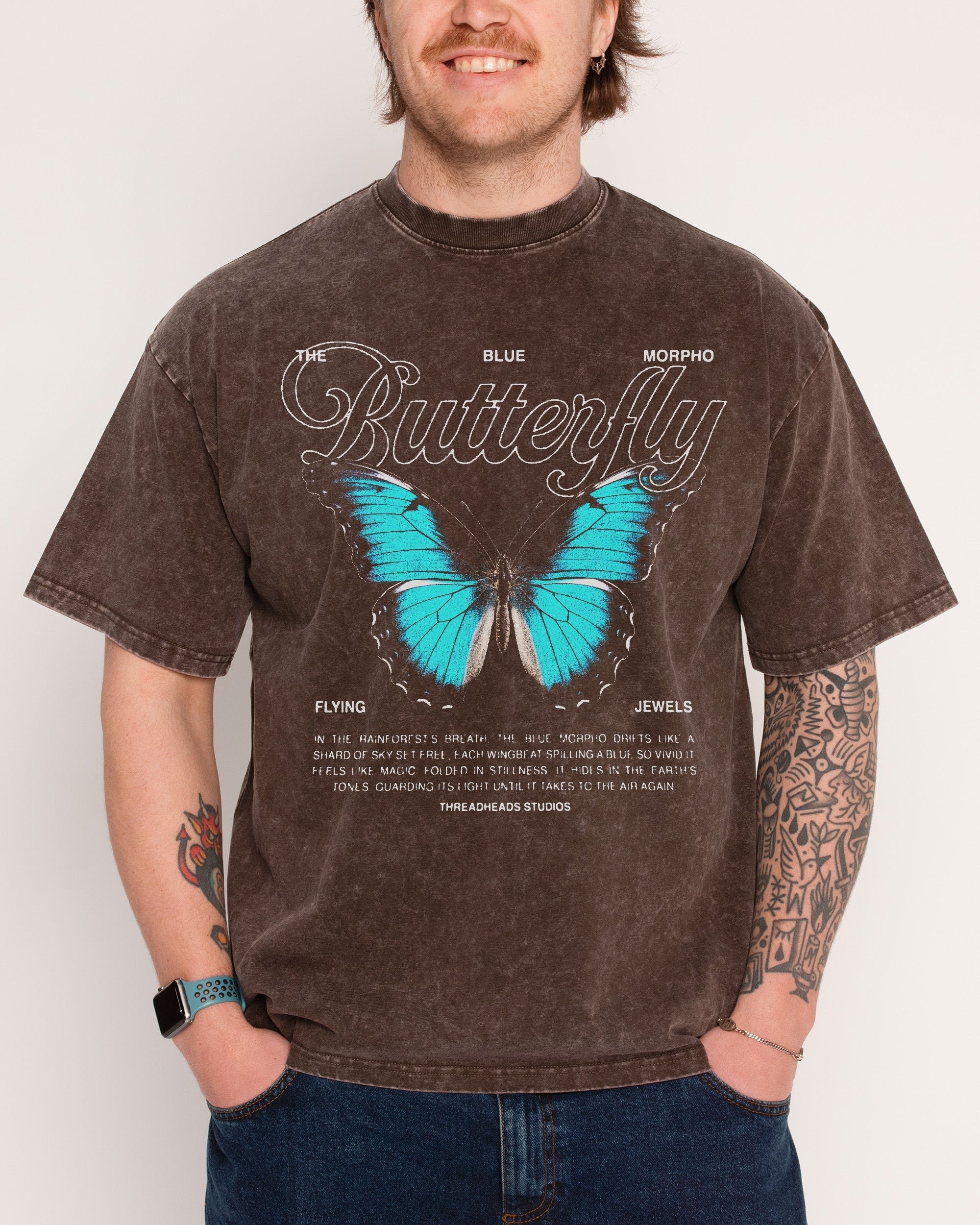 Flying Jewels Oversized Graphic Tee - Unisex 90s Boxy Fit 100% Combed Cotton