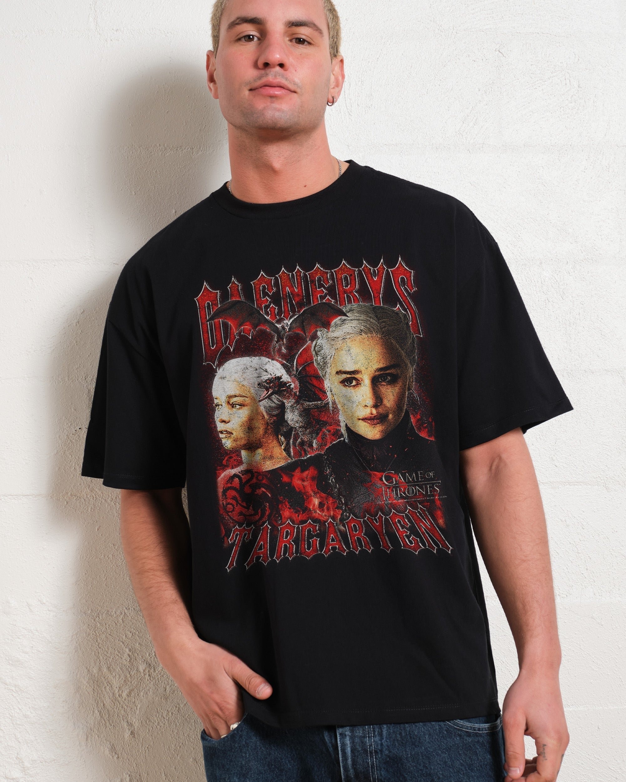 Vintage Daenerys Targaryen Oversized Graphic Tee Unisex Game of Thrones 90s Boxy Fit