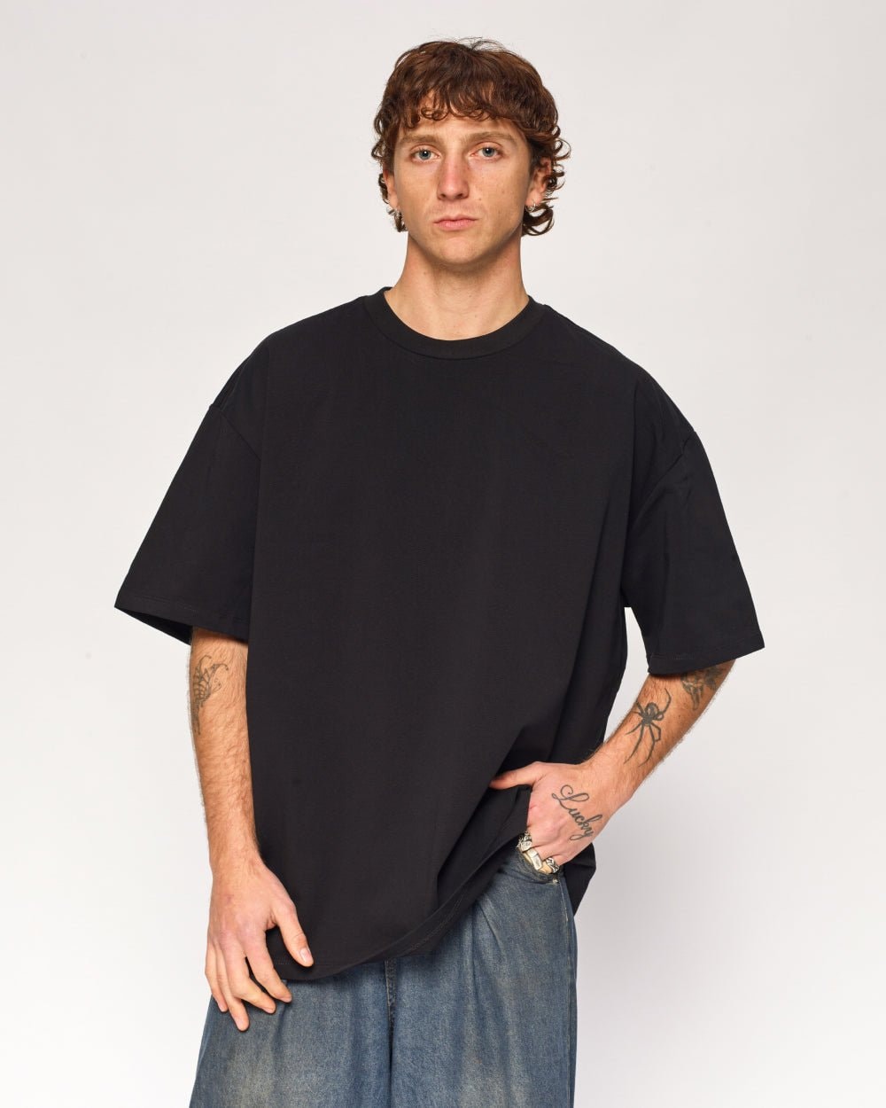 Oversized Tee 4 Pack Unisex Black Charcoal Natural White 100% Cotton