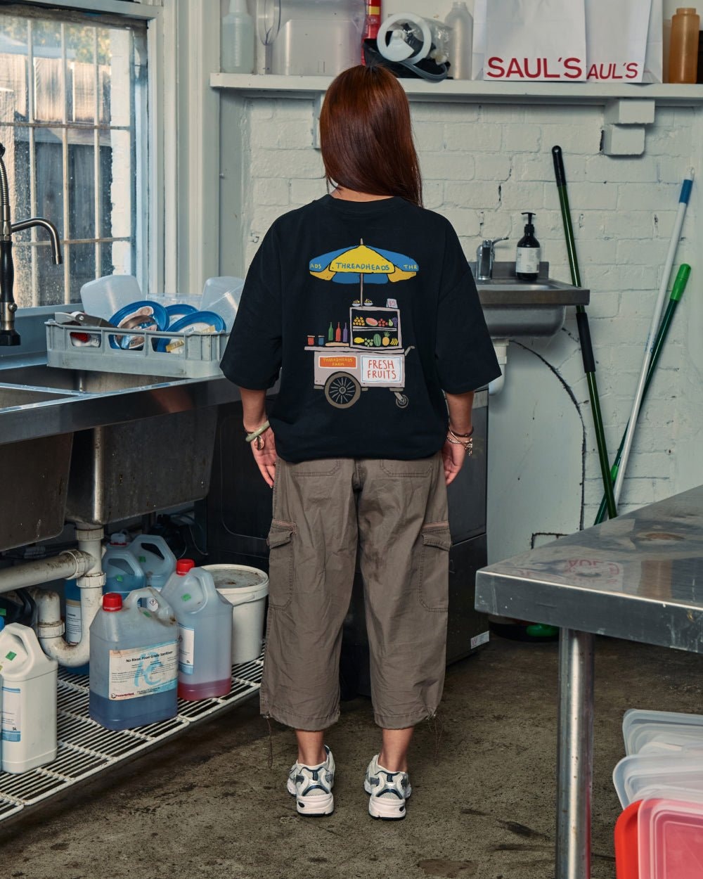 Fresh Fruits Oversized Graphic Tee - Unisex 90s Boxy Fit 100% Combed Cotton