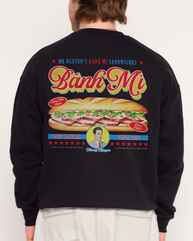 Mr Nguyen's Banh Mi Unisex Sweatshirt - Premium 340gsm Cotton-Poly Graphic Print