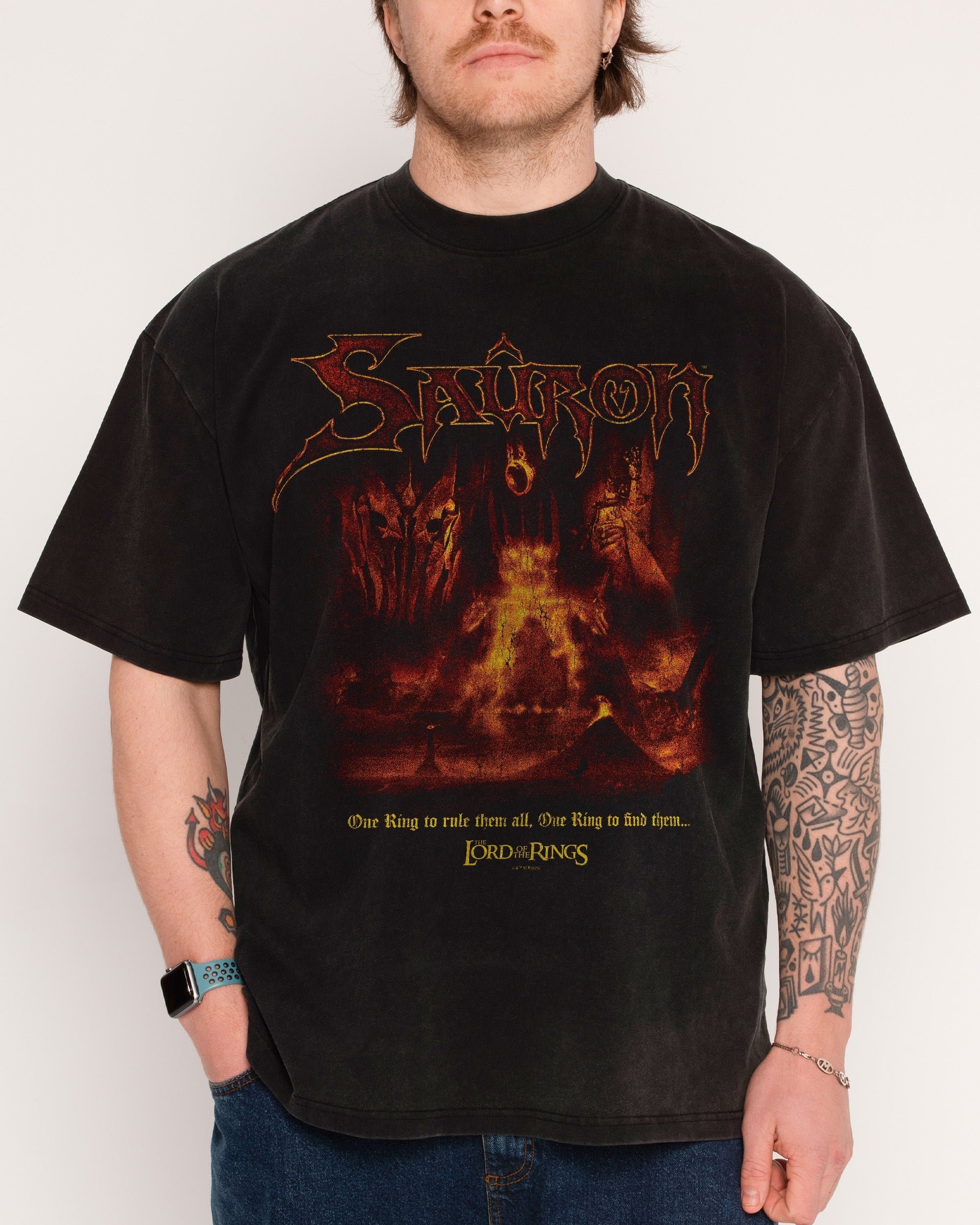 Dark Lord Sauron Oversized T-Shirt - Lord of the Rings Graphic Tee Unisex Black