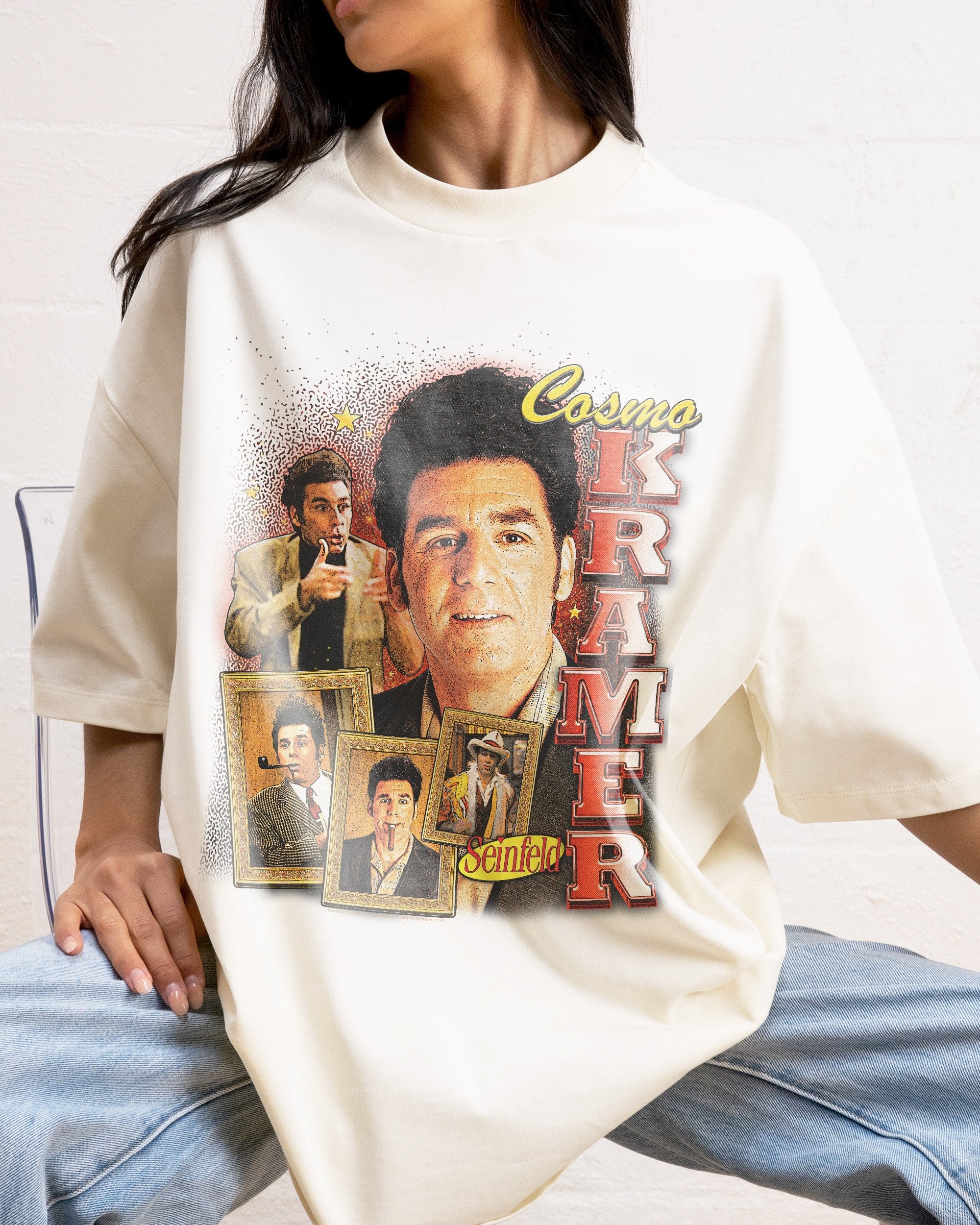 Cosmo Kramer Oversized Graphic Tee - Seinfeld Official Collab Unisex 100% Combed Cotton