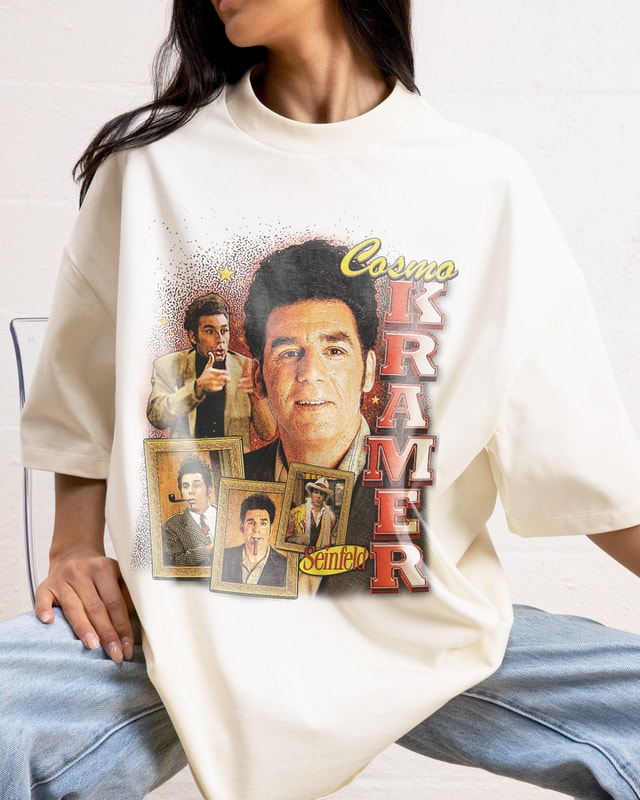 Cosmo Kramer Oversized Graphic Tee - Seinfeld Official Collab Unisex 100% Combed Cotton