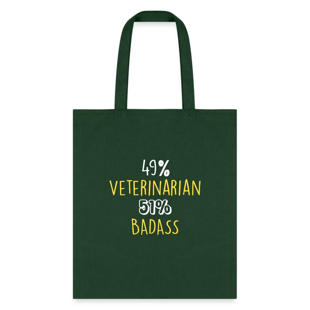 49% Veterinarian 51% Badass Cotton Tote Bag