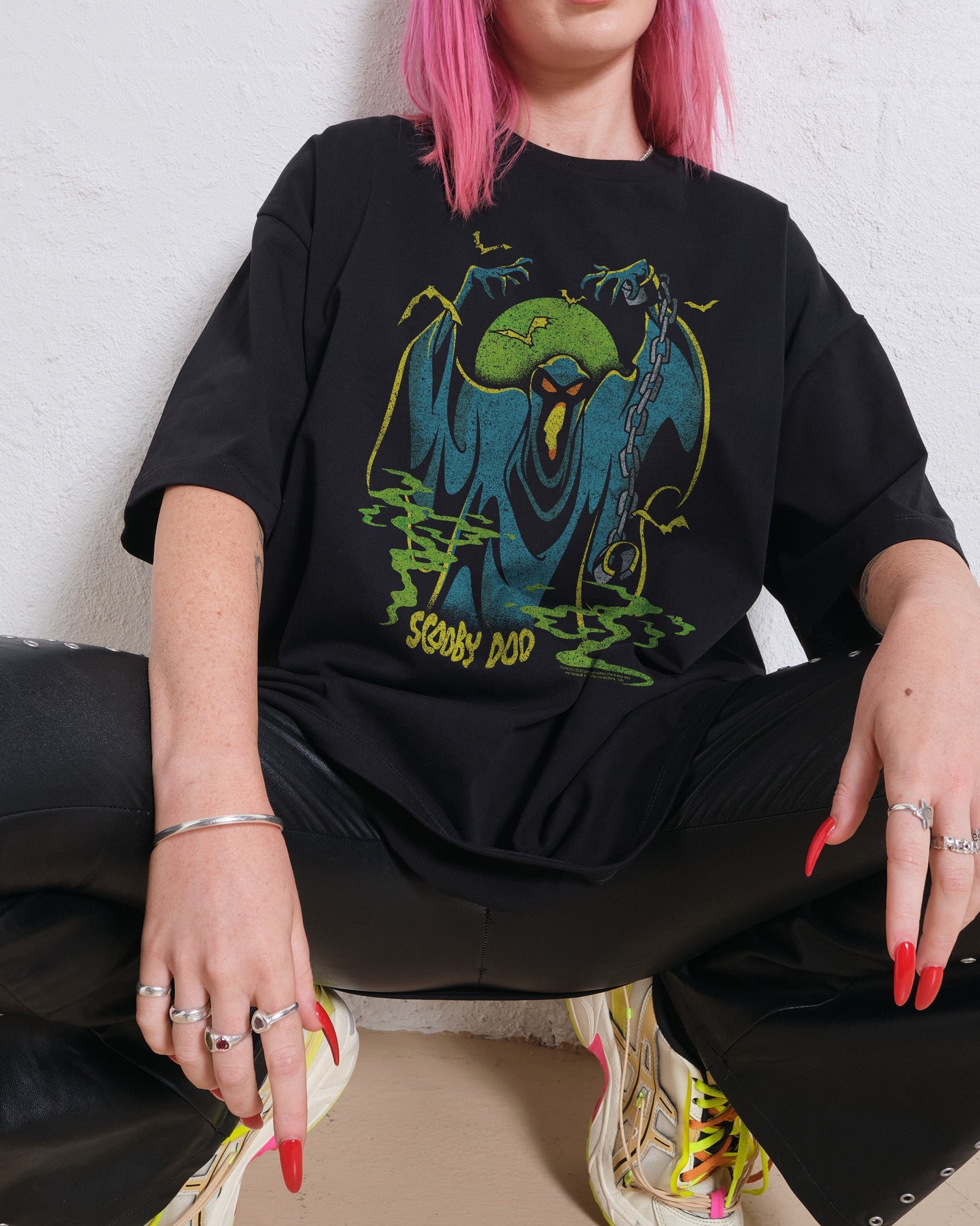 Scooby-Doo Green Ghost Oversized Graphic T-Shirt Unisex 100% Combed Cotton
