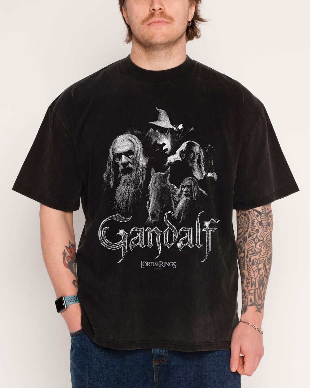 Gandalf the Grey Oversized T-Shirt - Lord of the Rings Graphic Tee Unisex 100% Combed Cotton